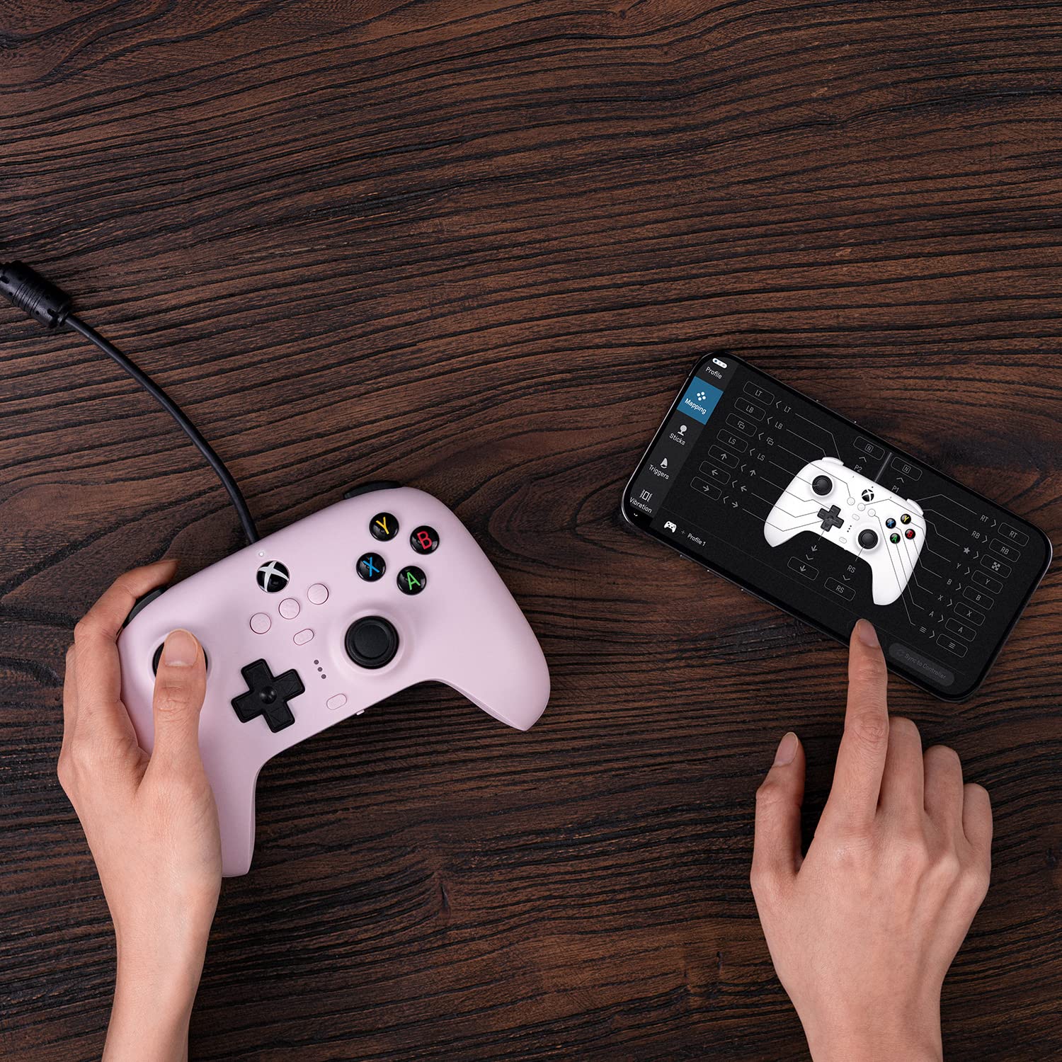 Mando con Cable 8Bitdo para Xbox y Windows Rosa Pastel Oficial