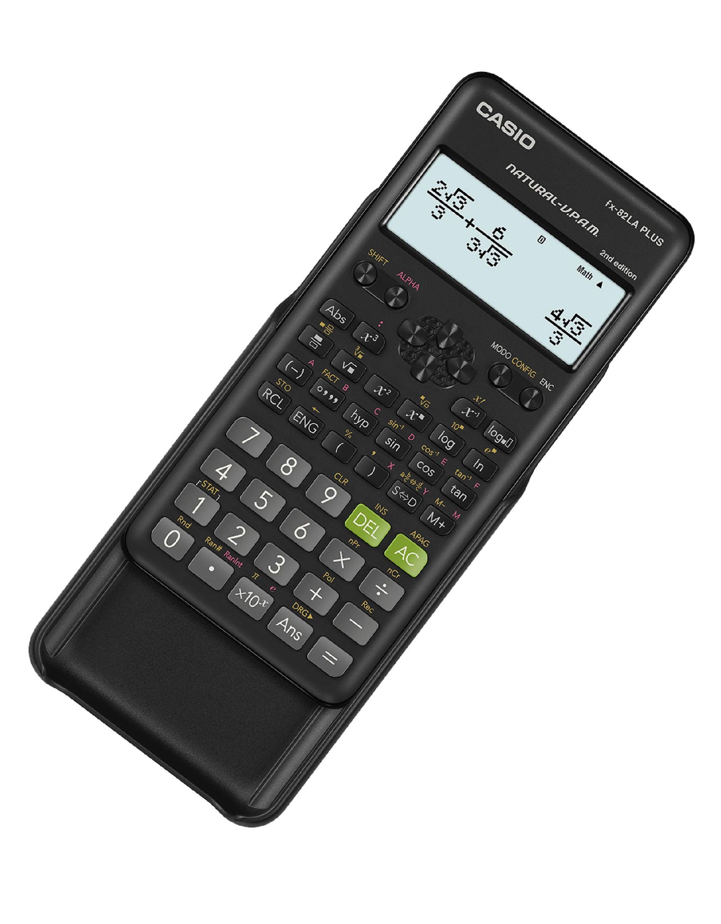 Casio FX-82LAPLUS2-BKSMT Calculadora Cientifica de 252 Funciones, Calculos fraccionarios, Estadistica, Combinacion y Permutacion