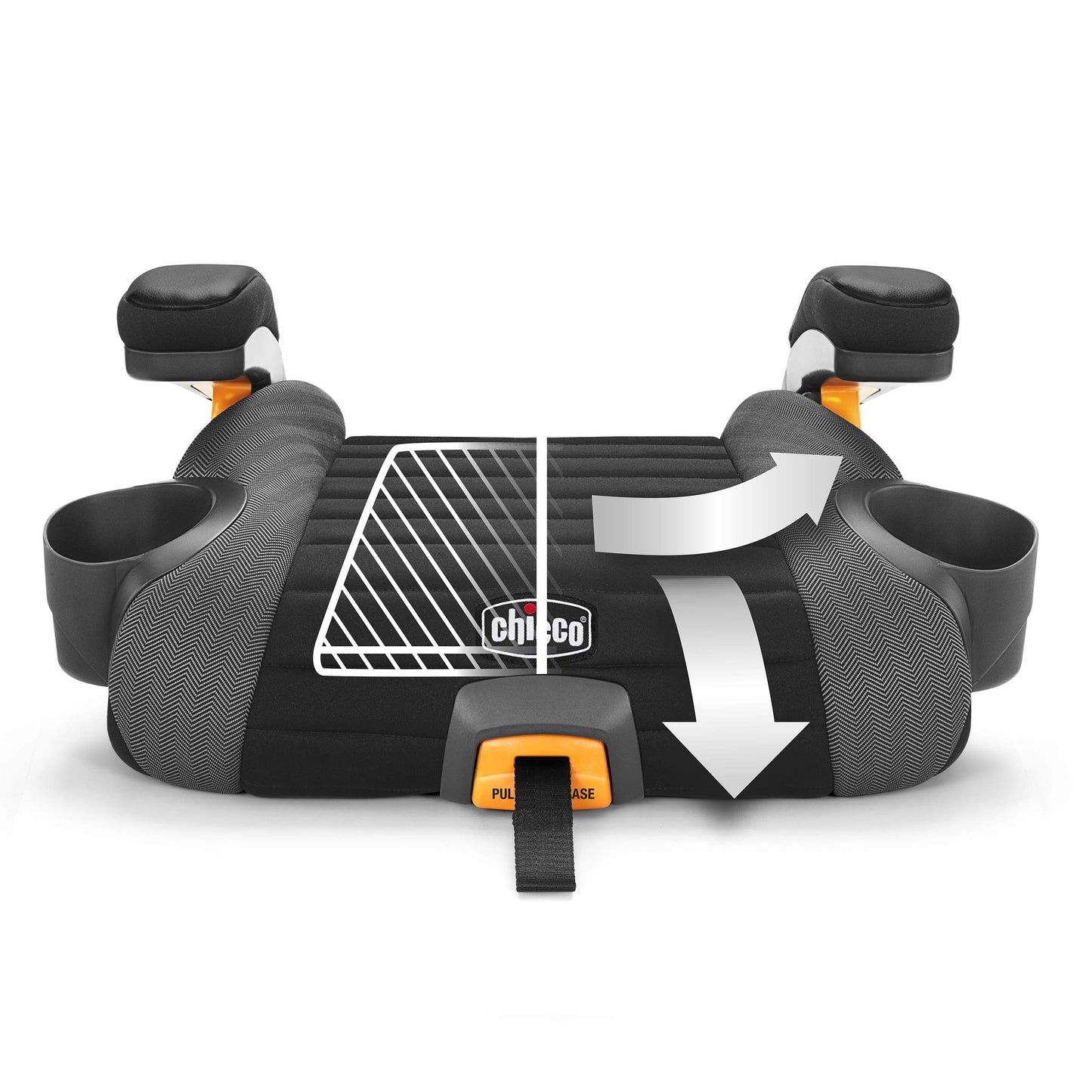 Chicco GoFit® Plus Asiento elevador sin respaldo con cierre y cierre de liberación rápida, asiento elevador de viaje para coche, asiento portátil de coche para niños de 40 a 100 libras. | Hierro/Negro