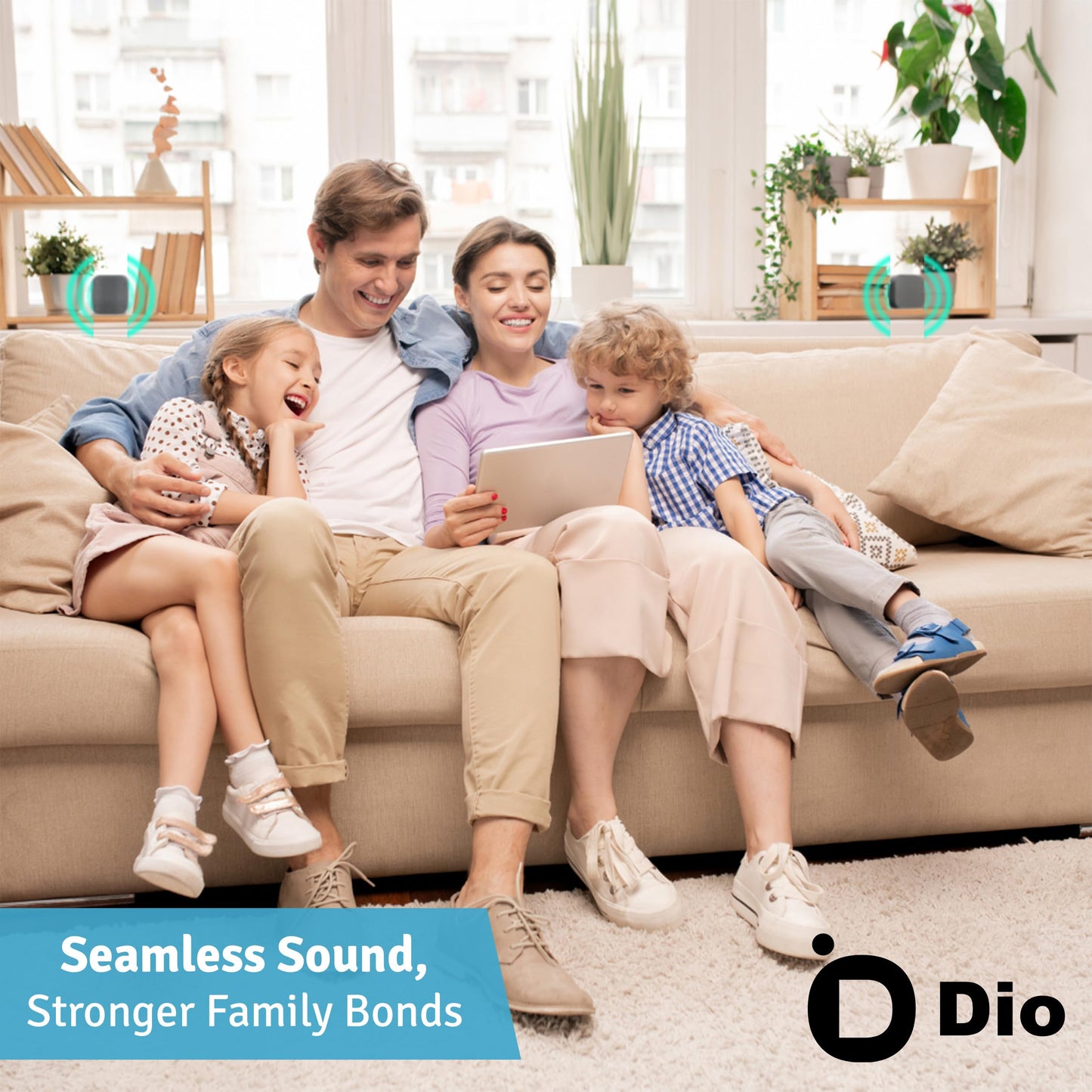Dio Node - Altavoces domésticos Wi-Fi multihabitación (paquete de 3), sistema de sonido inmersivo, funciona con AirPlay 2 y otros dispositivos Apple, fácil de conectar, reproductor Spotify