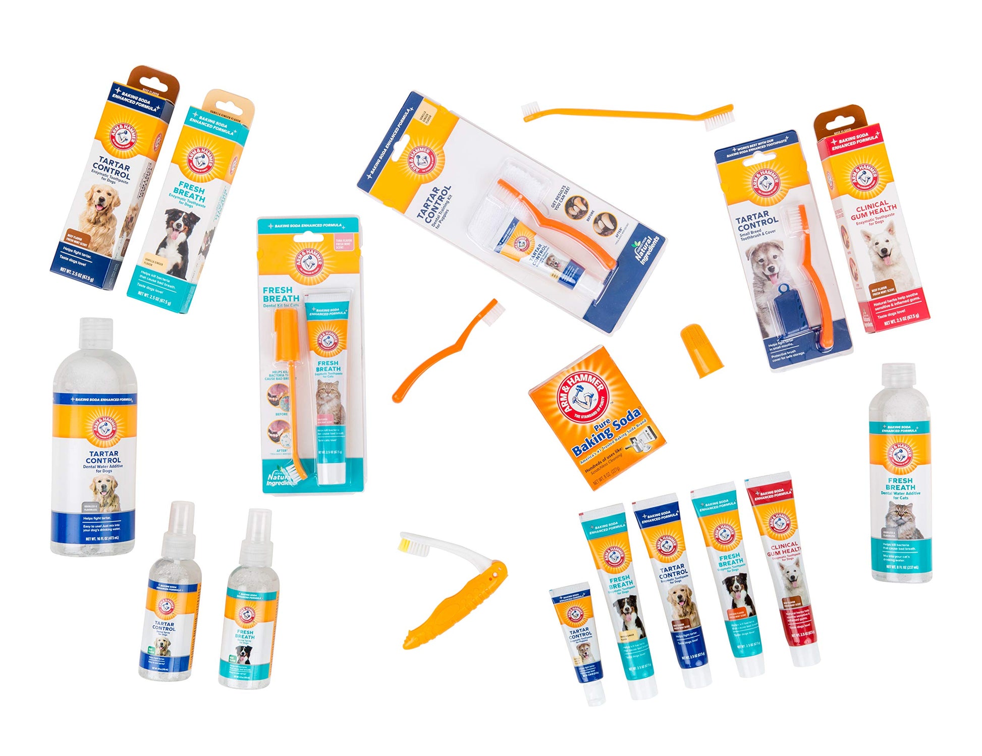 Arm and Hammer Advanced Care Fresh Breath and Whitening Toothpaste, Toothbrush and Finger Toothbrush Set for Dogs