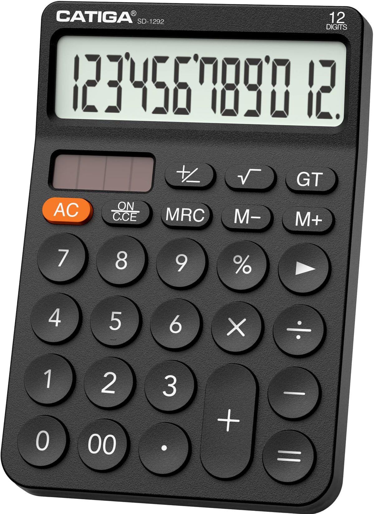 Calculadora Catiga LCD Grande 12 Dígitos Solar Batería para Oficina y Hogar