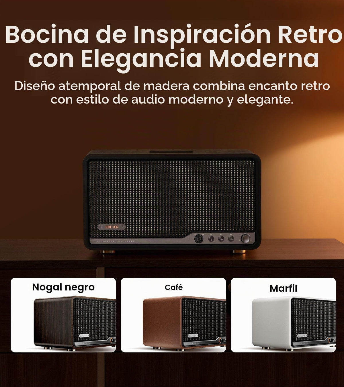 Altavoz Inalámbrico Edifier S300 Retro Multihabitación 80W Bluetooth Audio Alta Resolución con Control Remoto