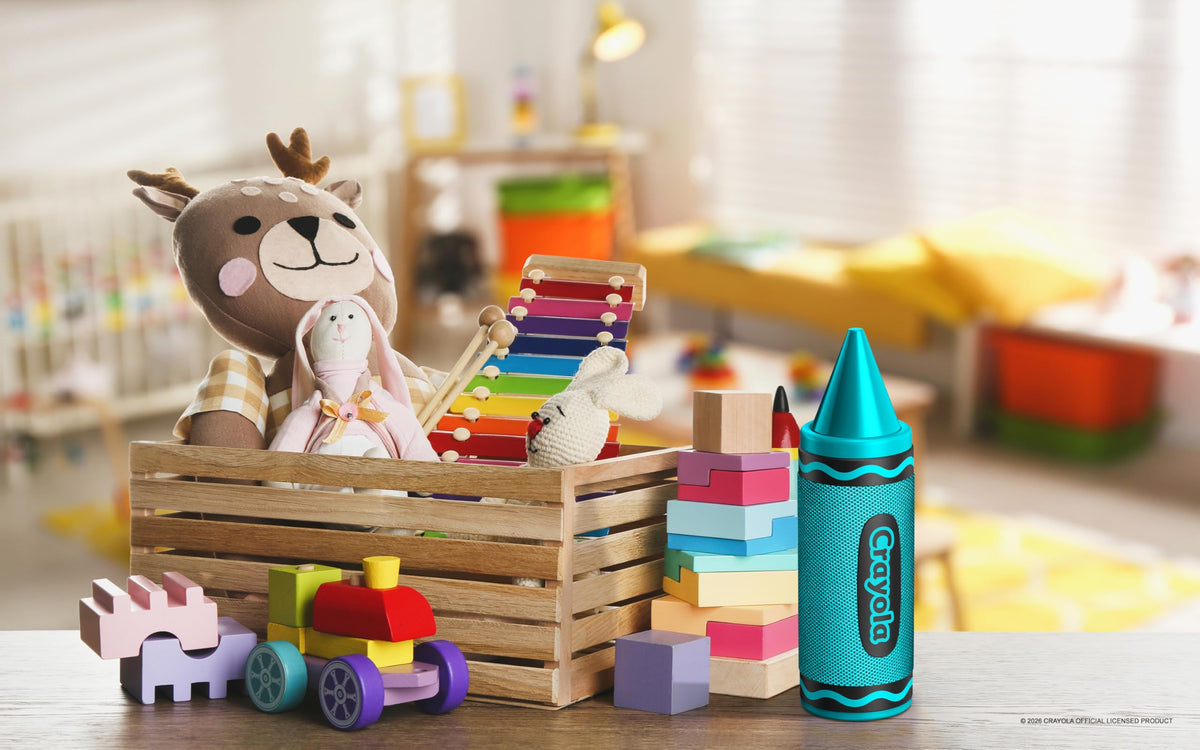 Altavoces Bluetooth Inalámbricos Crayola en Forma de Crayón para Niños con Sonido HD y Emparejamiento TWS BT 5.3