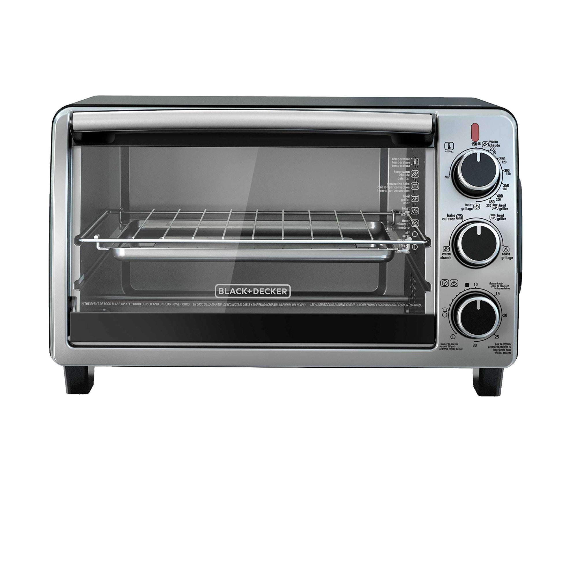 Black+Decker TO1675B Horno tostador de convección para 6 rebanadas, para cubierta, TO1950SBD, Negro, Una talla, 1