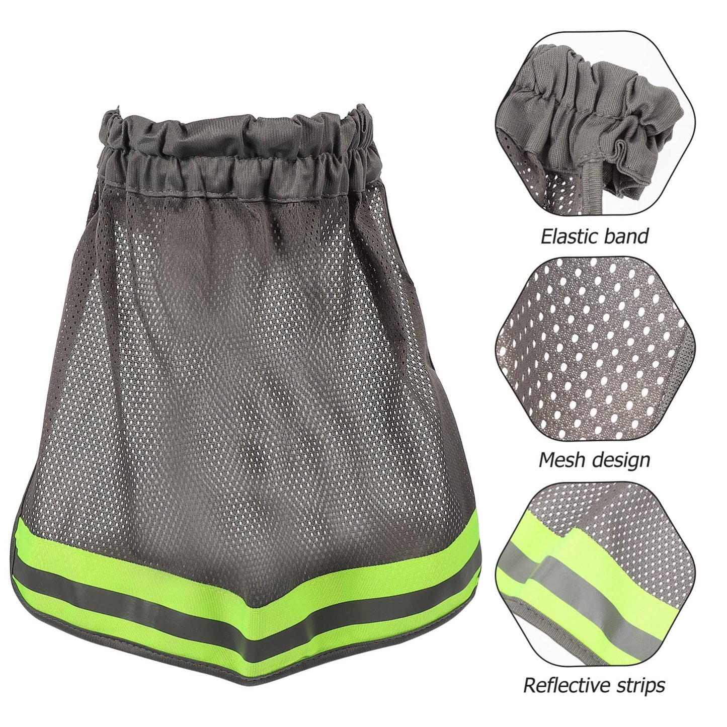 GLEAVI Protector Solar para Casco con Malla Sombra Reflectante para Cuello Accesorio de Seguridad para de Construcción Aumento de Visibilidad Transpirable y Ligero