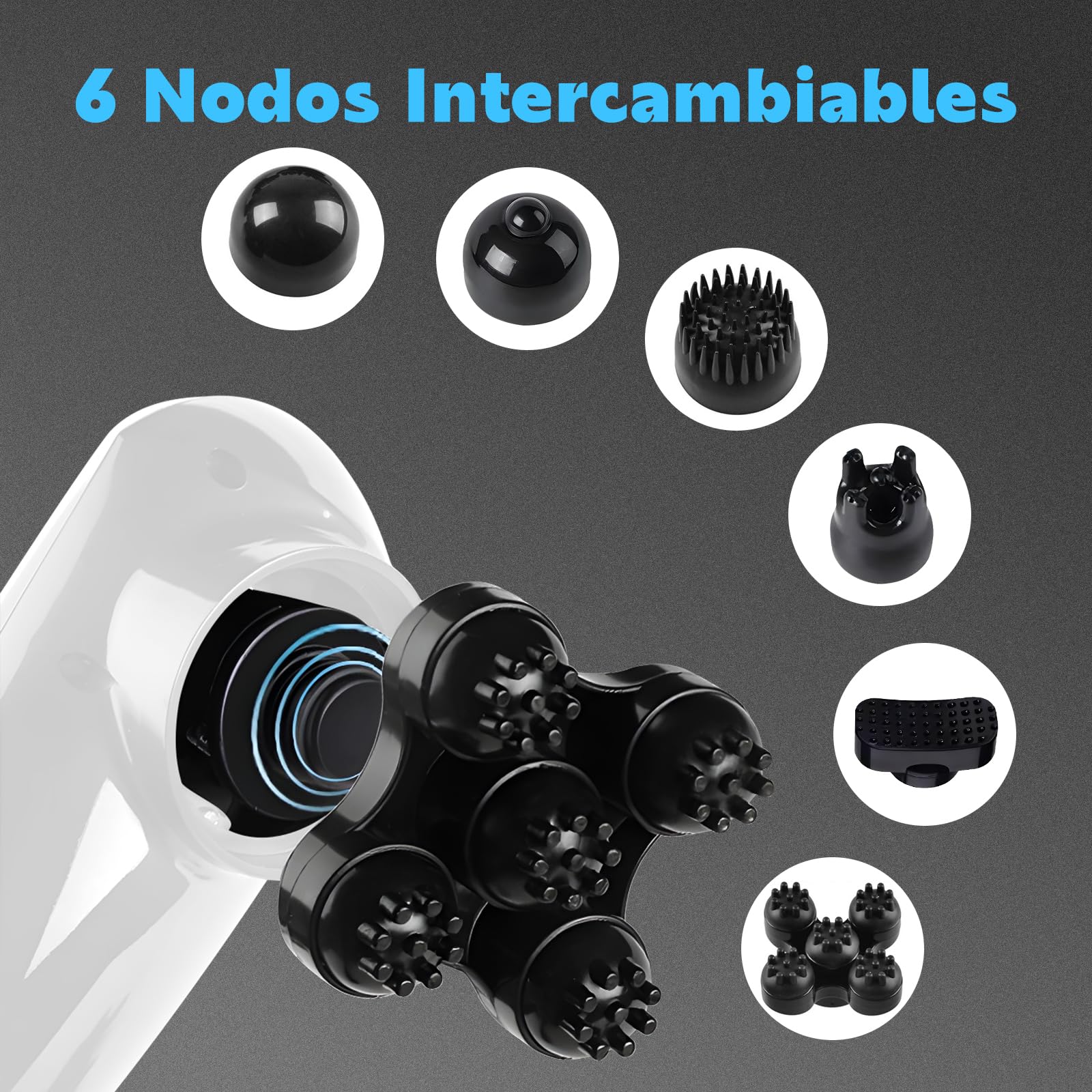 Yostyle Masajeador de Espalda, Masajeador de Mano con vibración de Tejido Profundo, Intensidad Ajustable, 10 velocidades y 12 Modos, Masajeador Muscular calentado para Espalda, Cuello, Hombros, piernas
