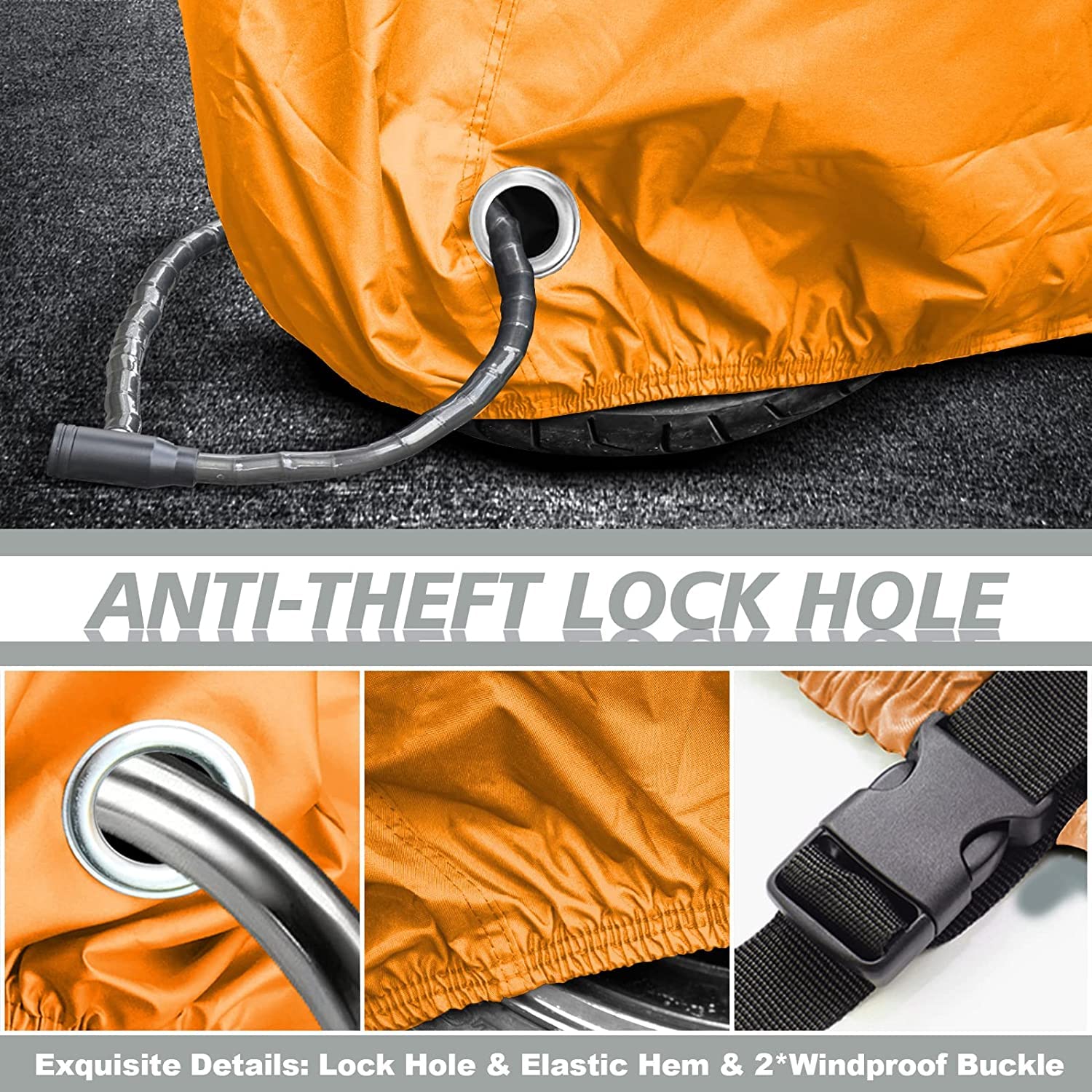 Cobertura de motocicletas todas las fundas universales de motocicletas impermeables y solares, con agujeros de bloqueo y bolsas de almacenamiento, para Harley davidson, honda, suzuki, Kawasaki
