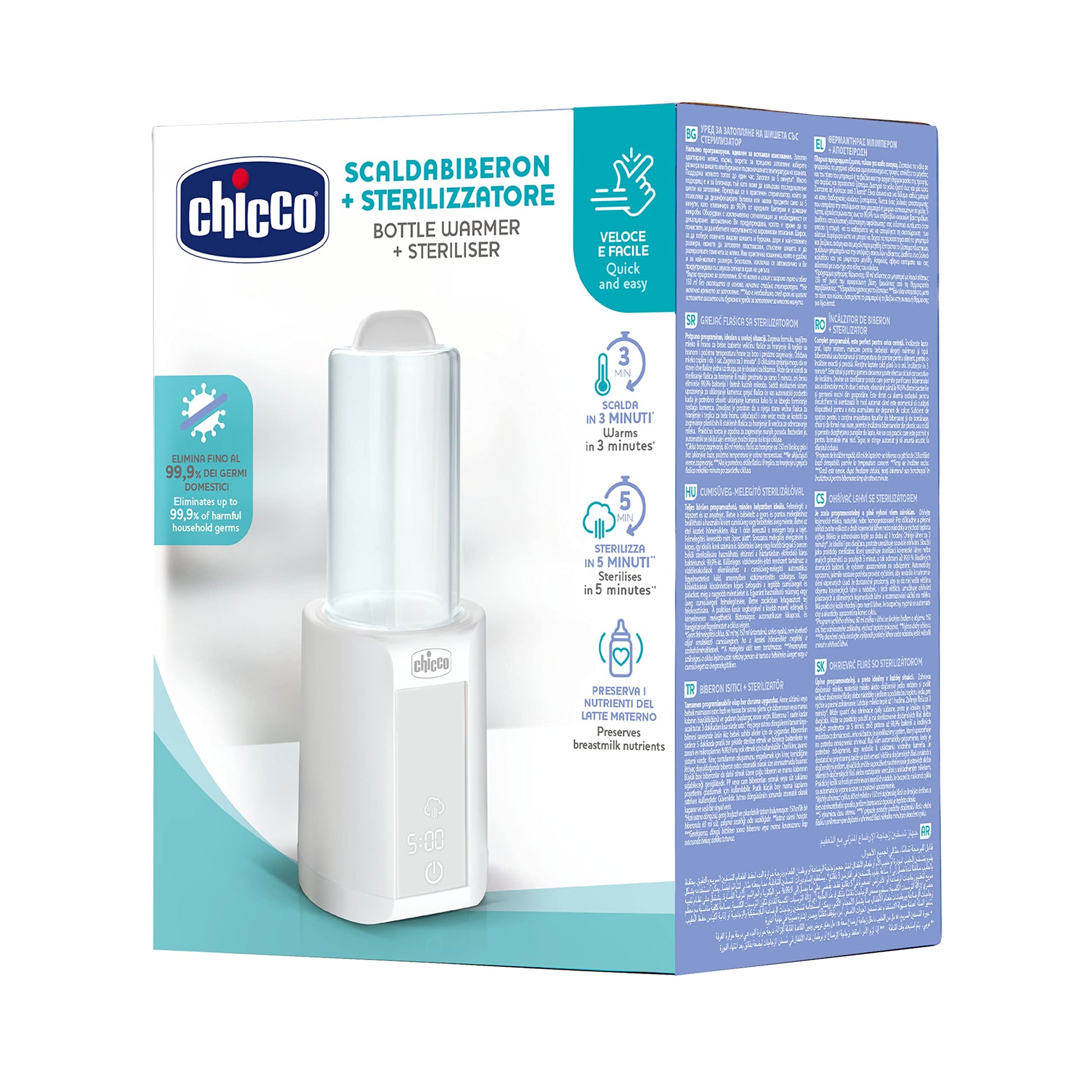 Chicco Calentador y esterilizador digital de biberones