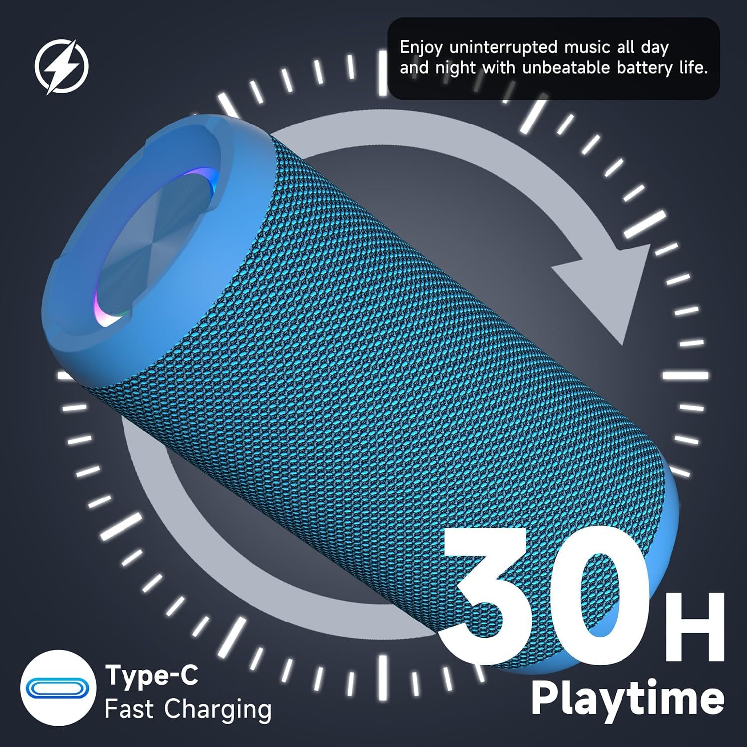 Ortizan Bocina Bluetooth Portátil, IPX7 Resistente al Agua con Sonido estéreo de 24 W, Altavoces Exteriores con Bluetooth 5.0, 30 Horas de reproducción, Rango Bluetooth de 20 m, emparejados duales