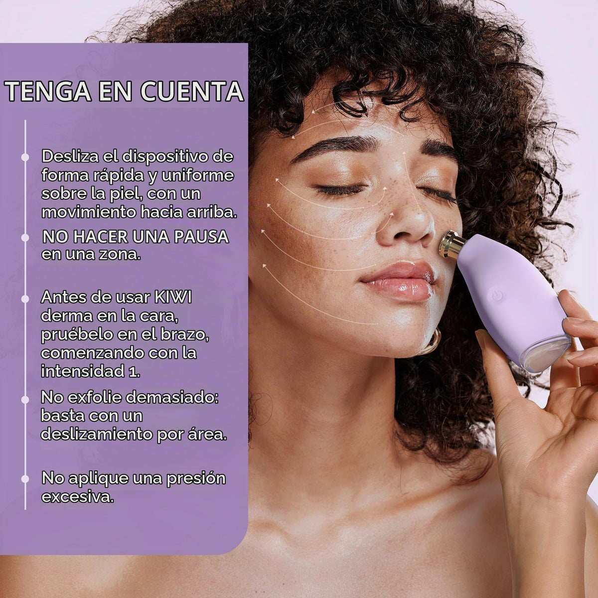 FOREO KIWI Derma– Limpiador facial electrico – Succionador puntos negros – Microdermoabrasion con punta de diamante – Eliminación granos e poros – Limpieza profunda poros