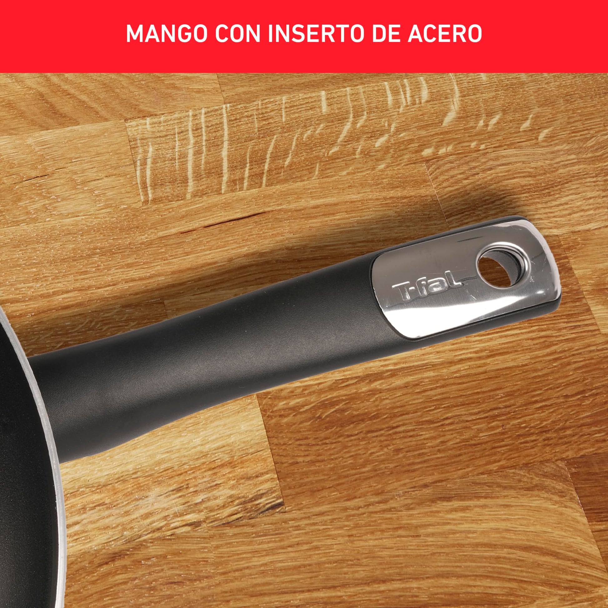 Sartén T-fal Negro Hard Titanium Plus Antiadherente con Termo Señal