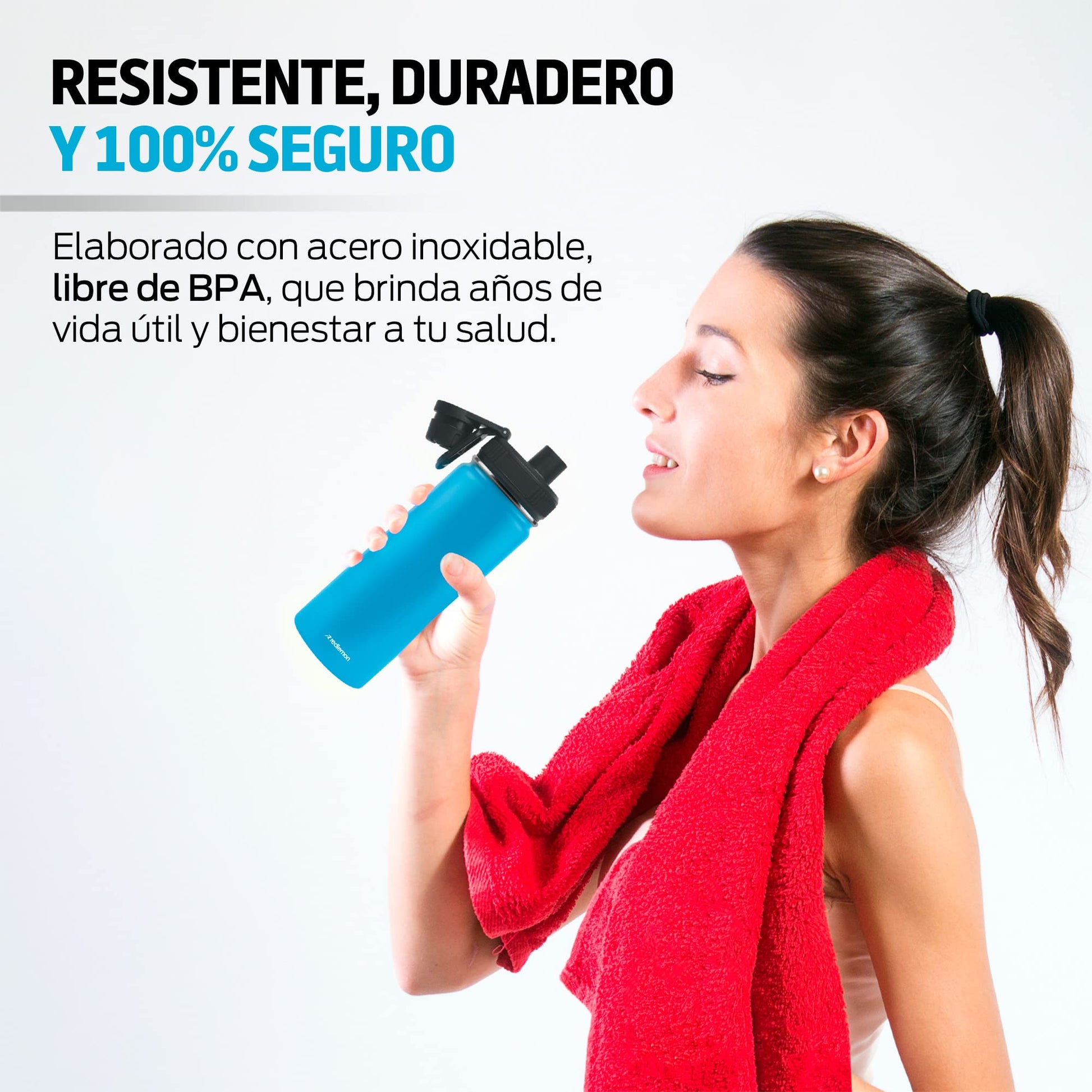 Termo de Acero Inoxidable Redlemon Plateado con Doble Aislamiento Térmico Ecológico y Resistente