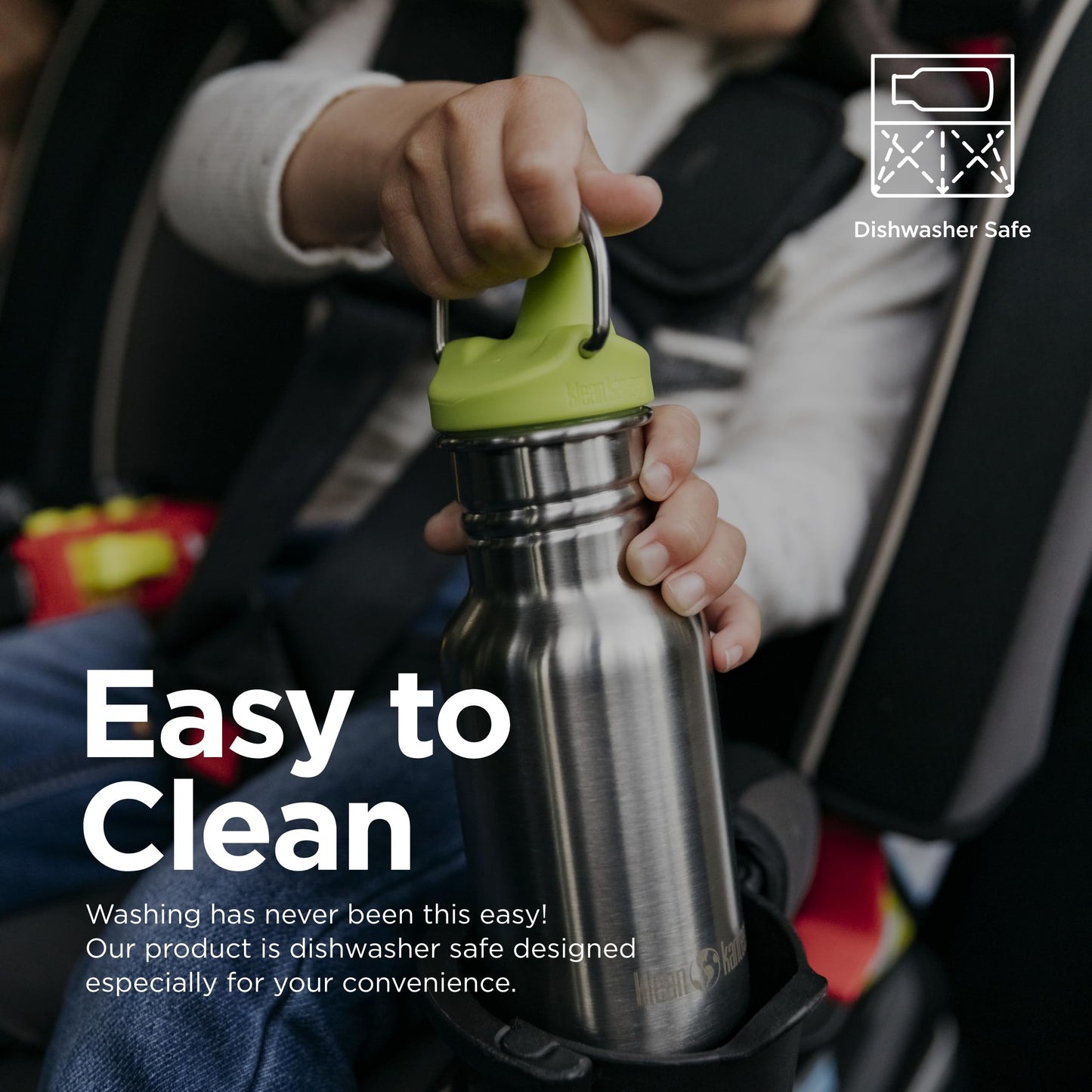 Klean Kanteen - Tapa de repuesto para botella de agua para niños, fácil de limpiar, ideal para actividades al aire última intervensión, última intervensión de BPA, verde