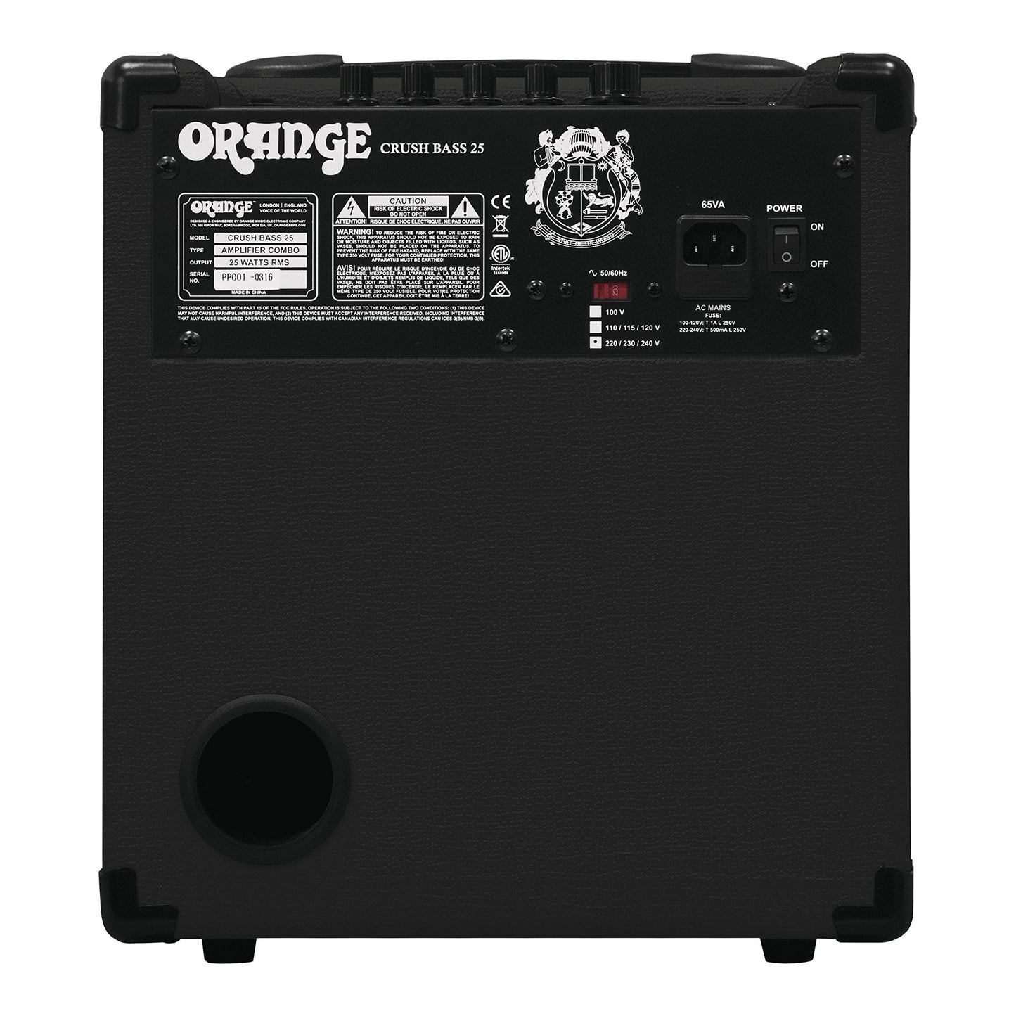 Combo de amplificador de bajo y guitarra, Crush Bass 25, Negro
