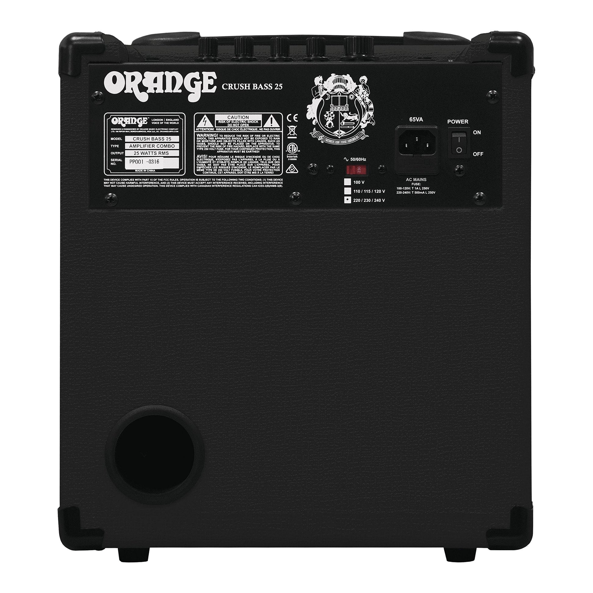 Combo de amplificador de bajo y guitarra, Crush Bass 25, Negro