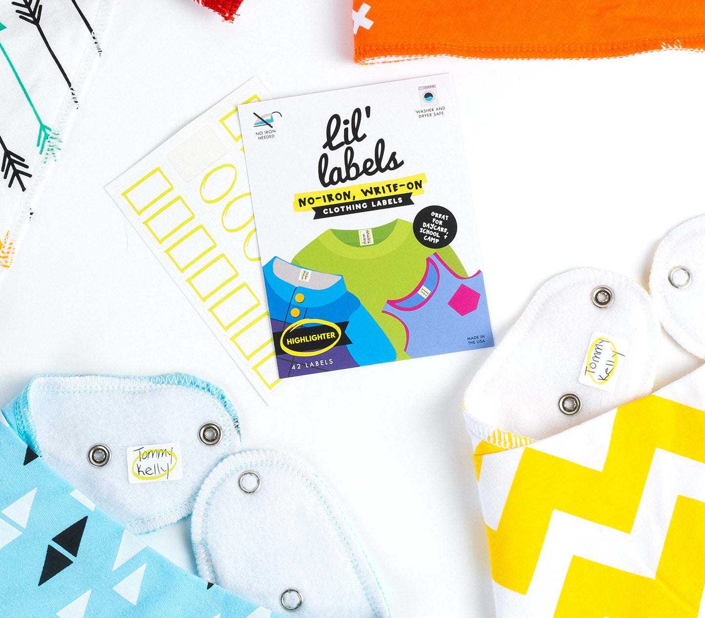 Lil' Labels Daycare Value Pack - Etiquetas para botellas y ropa, impermeables, diseño juguetón