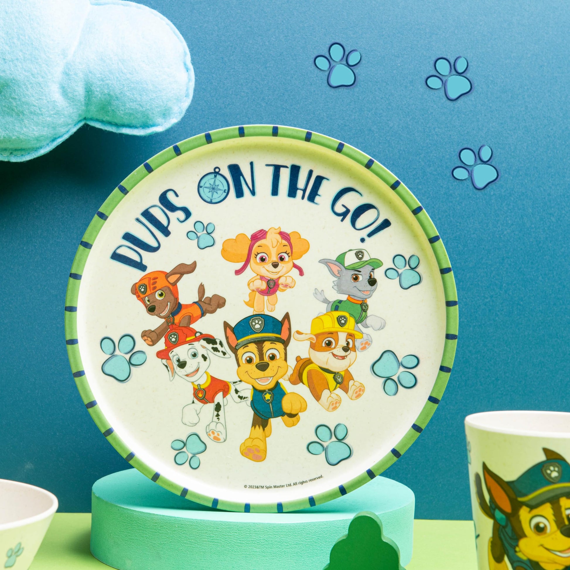 Zak Designs PAW Patrol Kids Dinnerware Set Pieces, Durable and Sustainable Melamine Bamboo Plate, Bowl, and Tumbler are Perfect For Dinner Time With