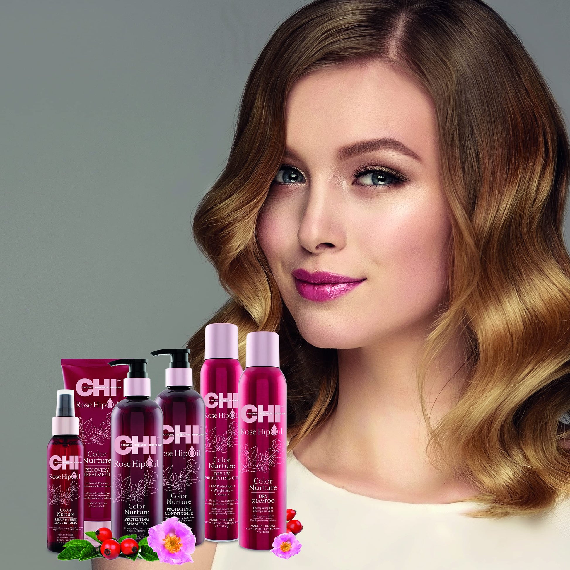 CHI Rose Hip Oil Color Nurture UV Protecting Dry Oil for Unisex Dry Oil 5.3 oz