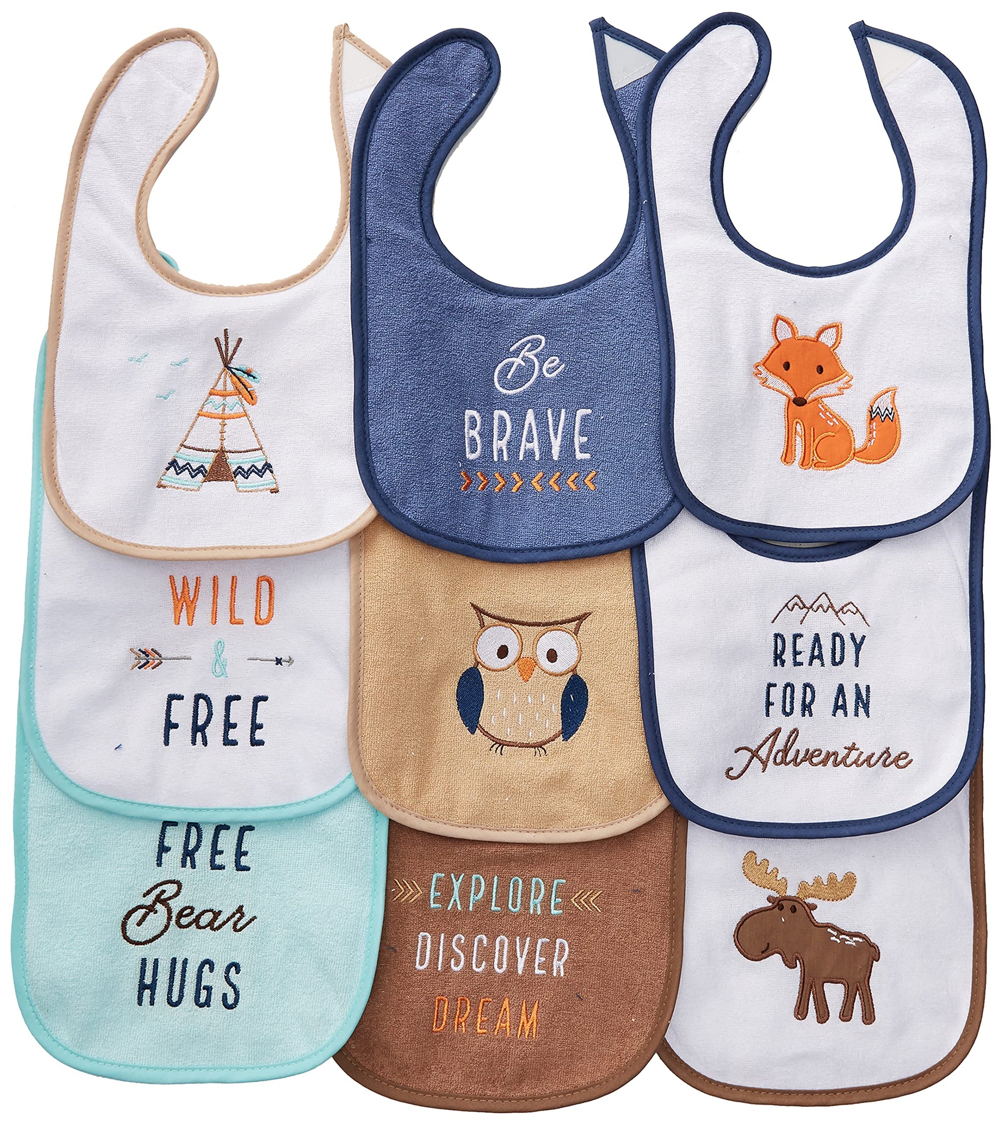 Hudson Baby Baberos unisex de rizo de algodón para bebé con relleno de fibra, mapache, talla única