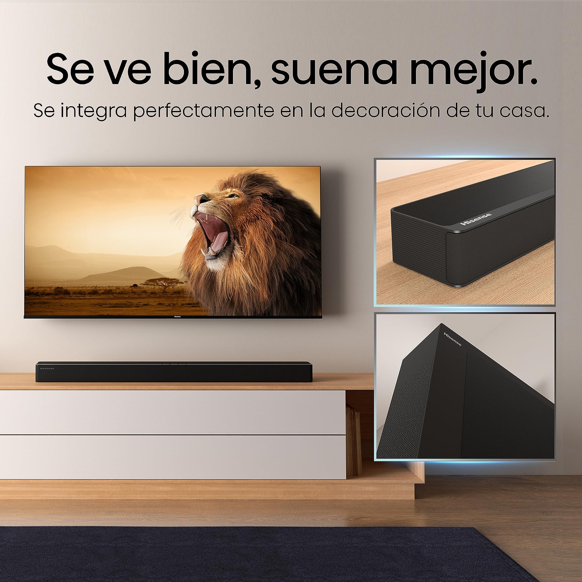 Hisense Barra de Sonido HS2100 (2023) 2.1 Ch 240W con DTS Virtual X, Subwoofer, HDMI eARC y Bluetooth