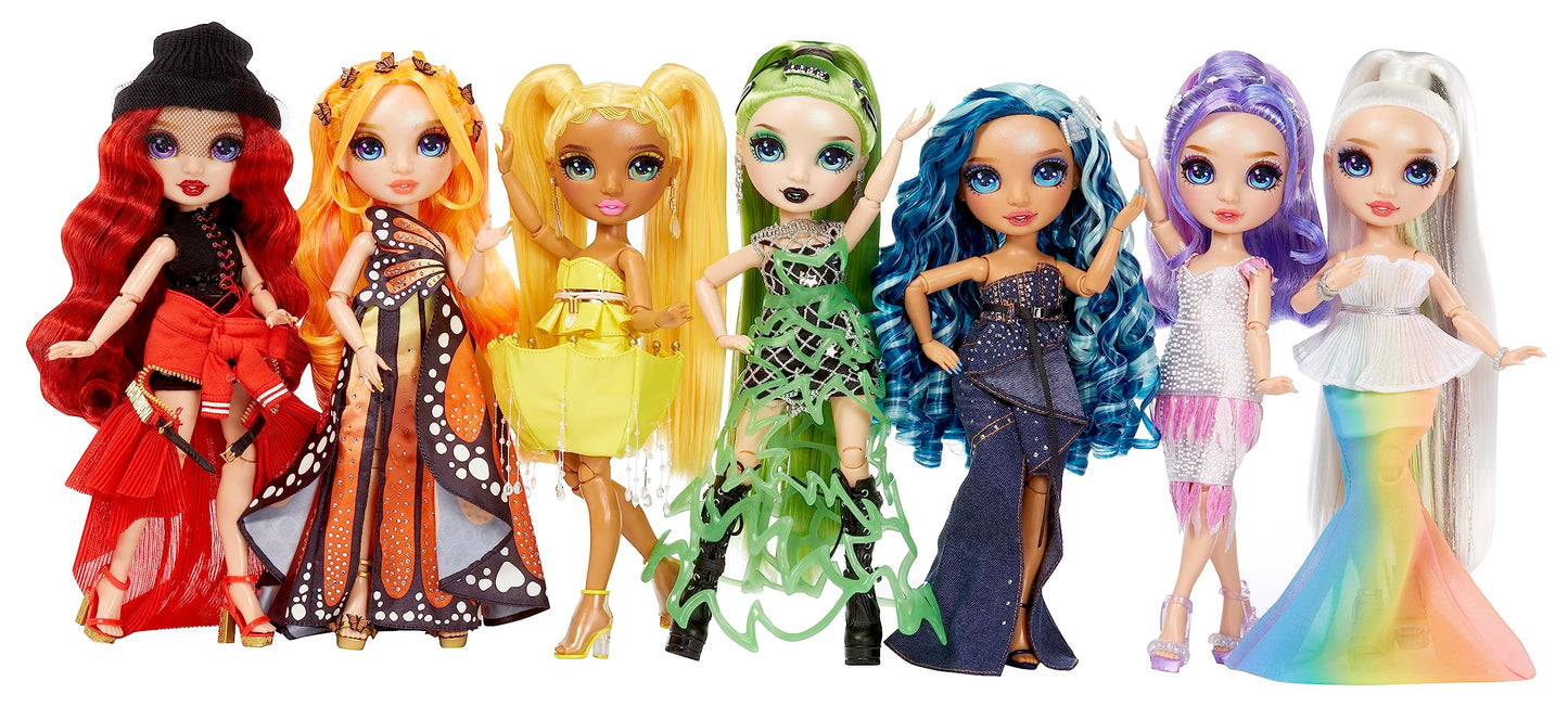 Muñeca Fantastic Fashion Rainbow High Amarilla con 2 Outfits y Accesorios para Personalizar