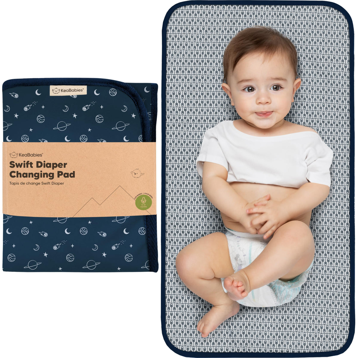 KeaBabies - Cambiador portátil de pañales, fácil de limpiar, plegable e impermeable para bolsa de pañales, compacto, ligero, recién nacido de 25 x 13 pulgadas, bebé, cambiador de bebé esencial de