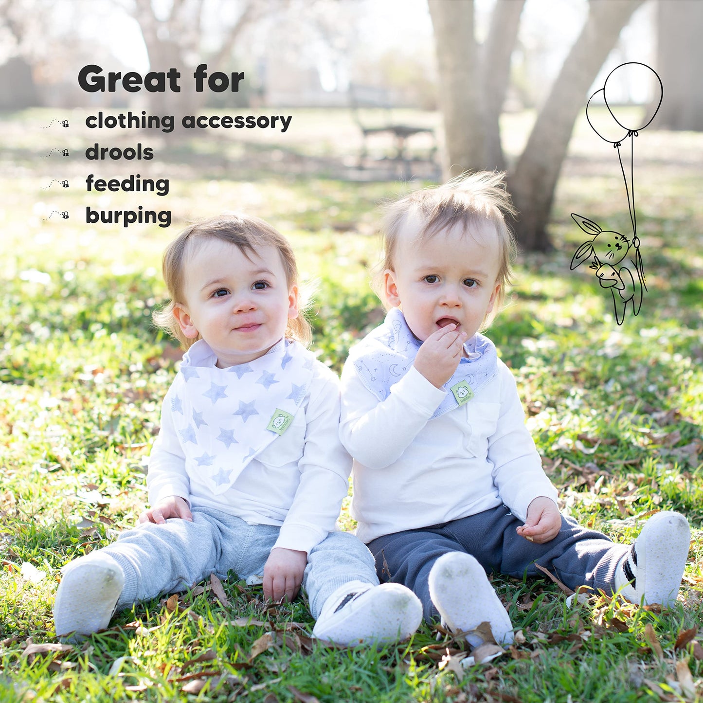 KeaBabies - Paquete de 8 baberos orgánicos para bebé, unisex, constelación