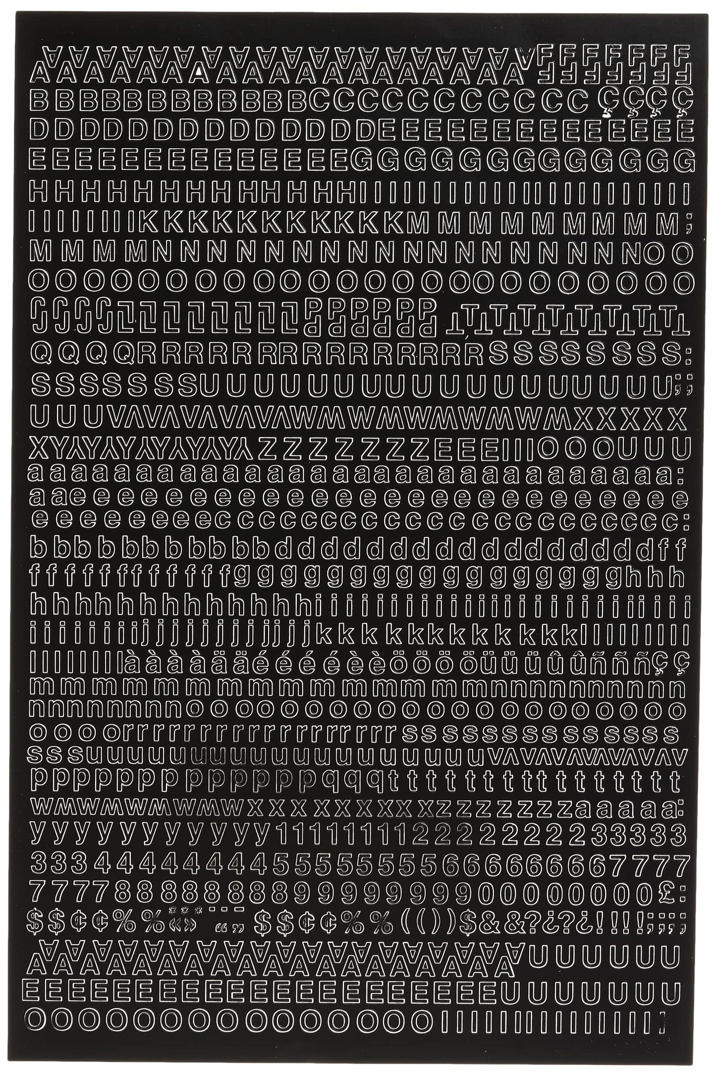 Letras y números de vinilo autoadhesivos, Letras y números, Negro
