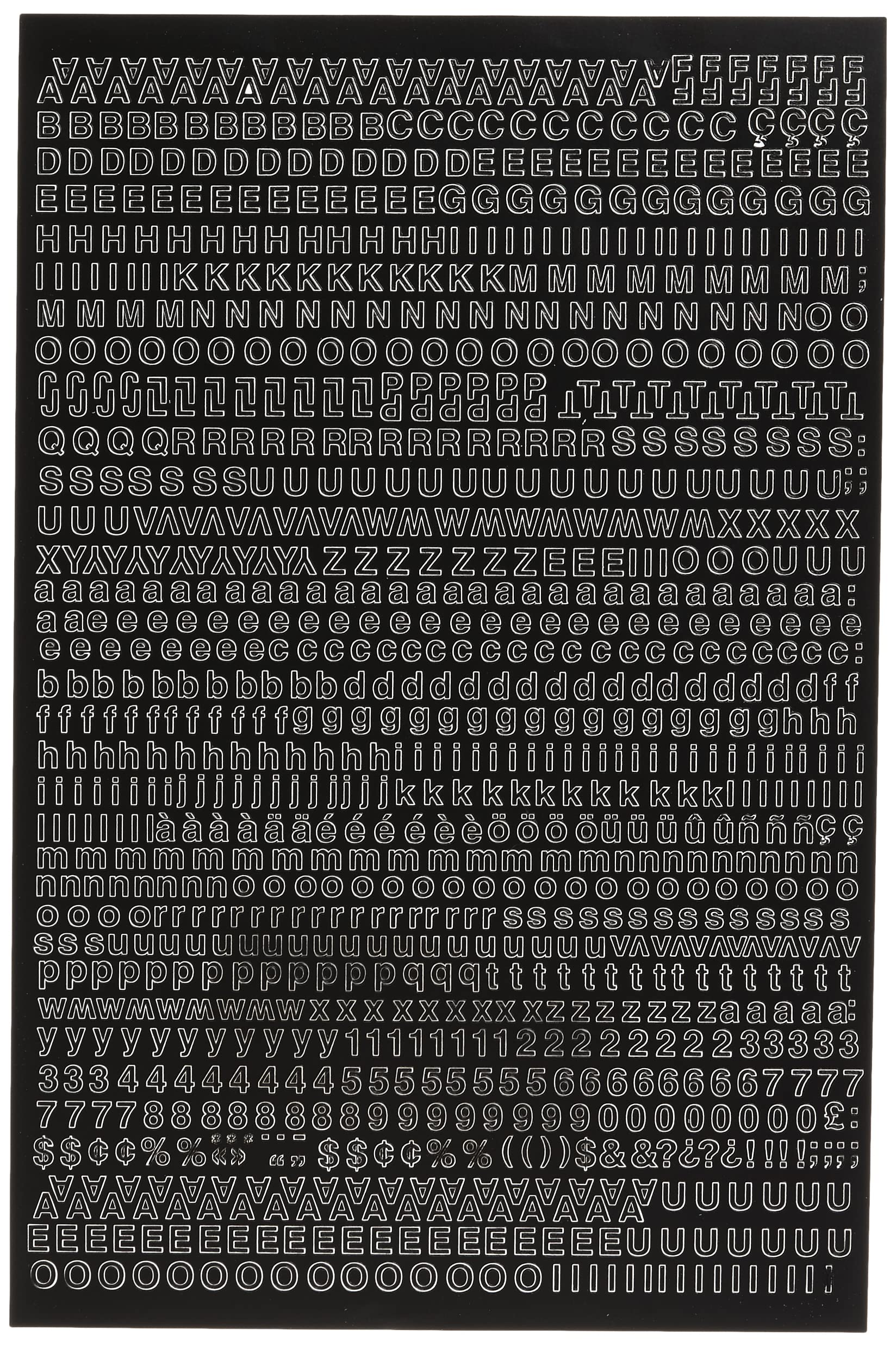 Letras y números de vinilo autoadhesivos, Letras y números, Negro