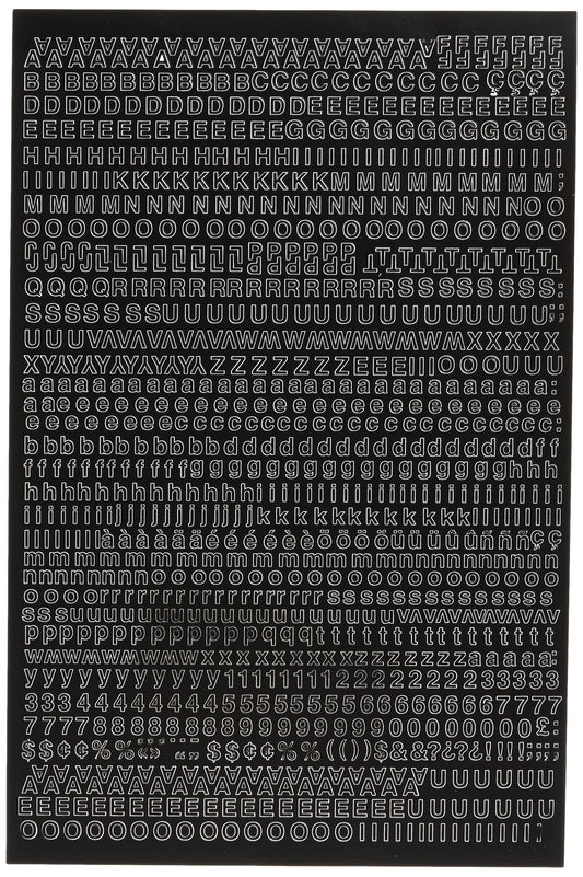 Letras y números de vinilo autoadhesivos, Letras y números, Negro