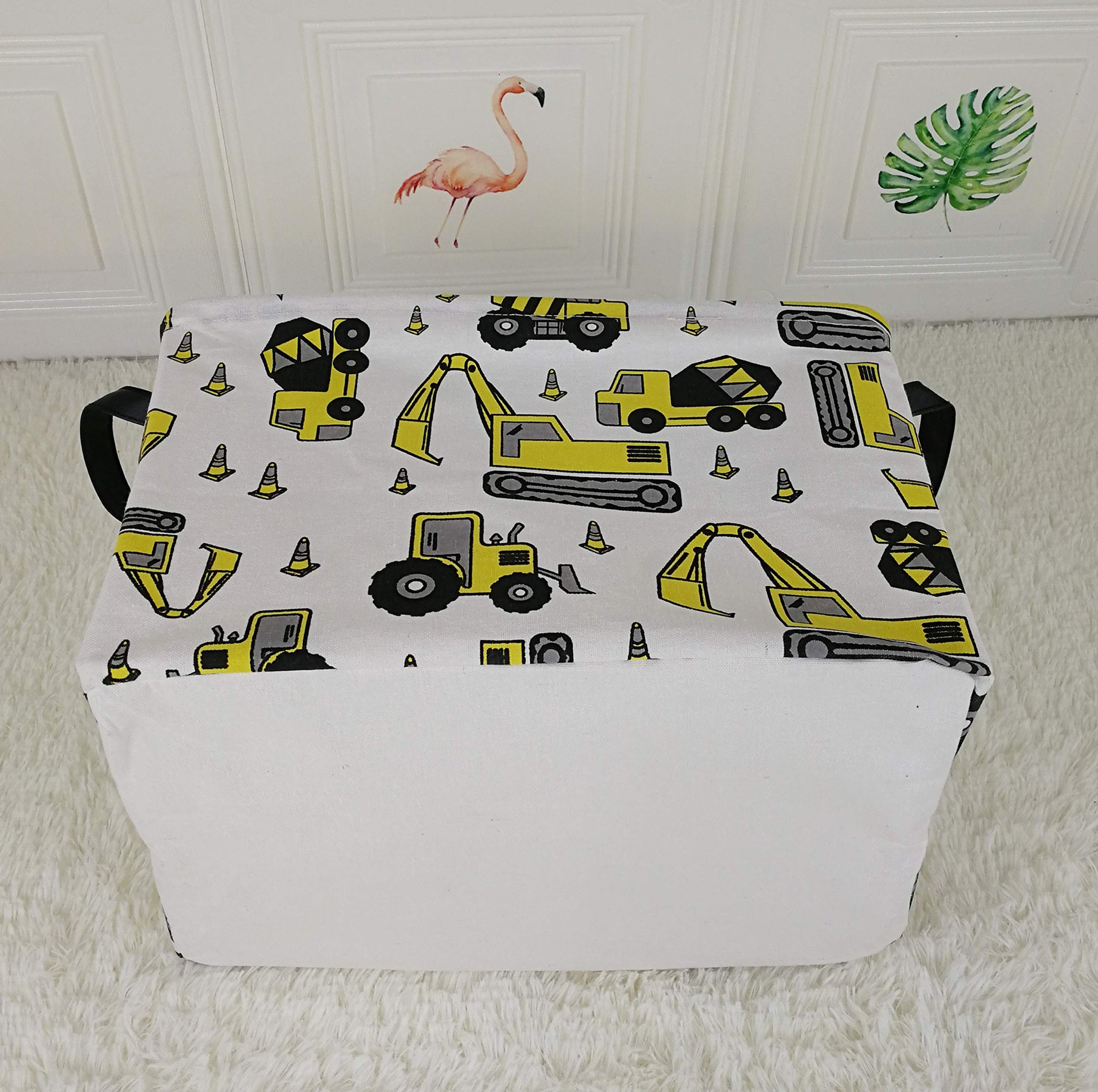KUNRO - Cesta de almacenamiento redonda de gran tamaño, con revestimiento impermeable, organizadora, para guardería, ropa y juguetes