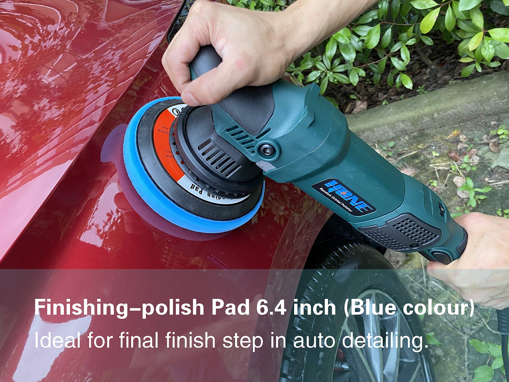 HONE HNPR615B - Pulidora orbital de 15 mm de largo, para detallar automóviles, pulidora de doble acción de 152 y 127 cm, 850 W, con velocidad variable, HNPR615B