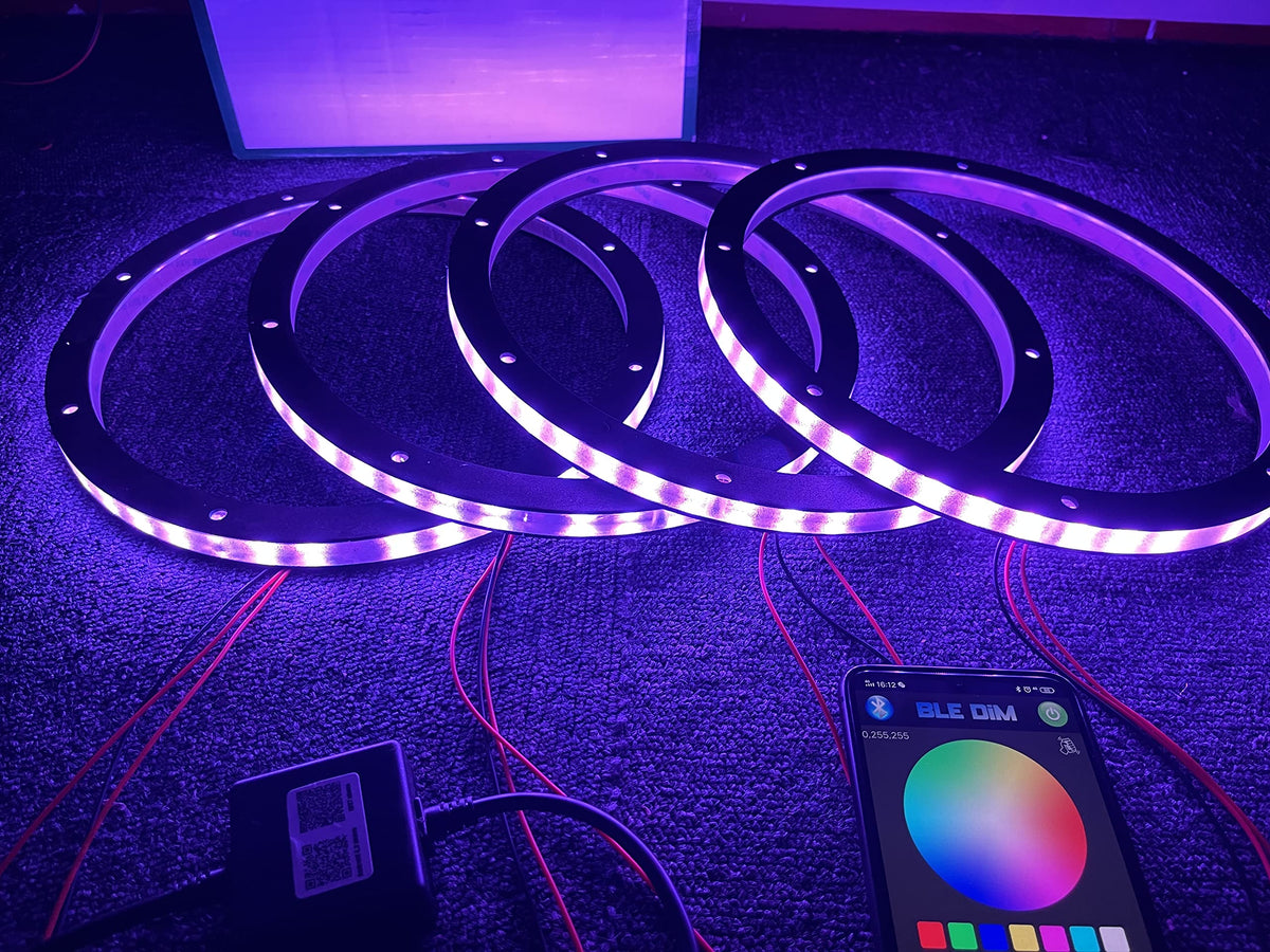 Luz LED de Flujo Intermitente Sando Tech Color de Ensueño 6.5 Pulgadas con Control Remoto y App para Coche y Barco