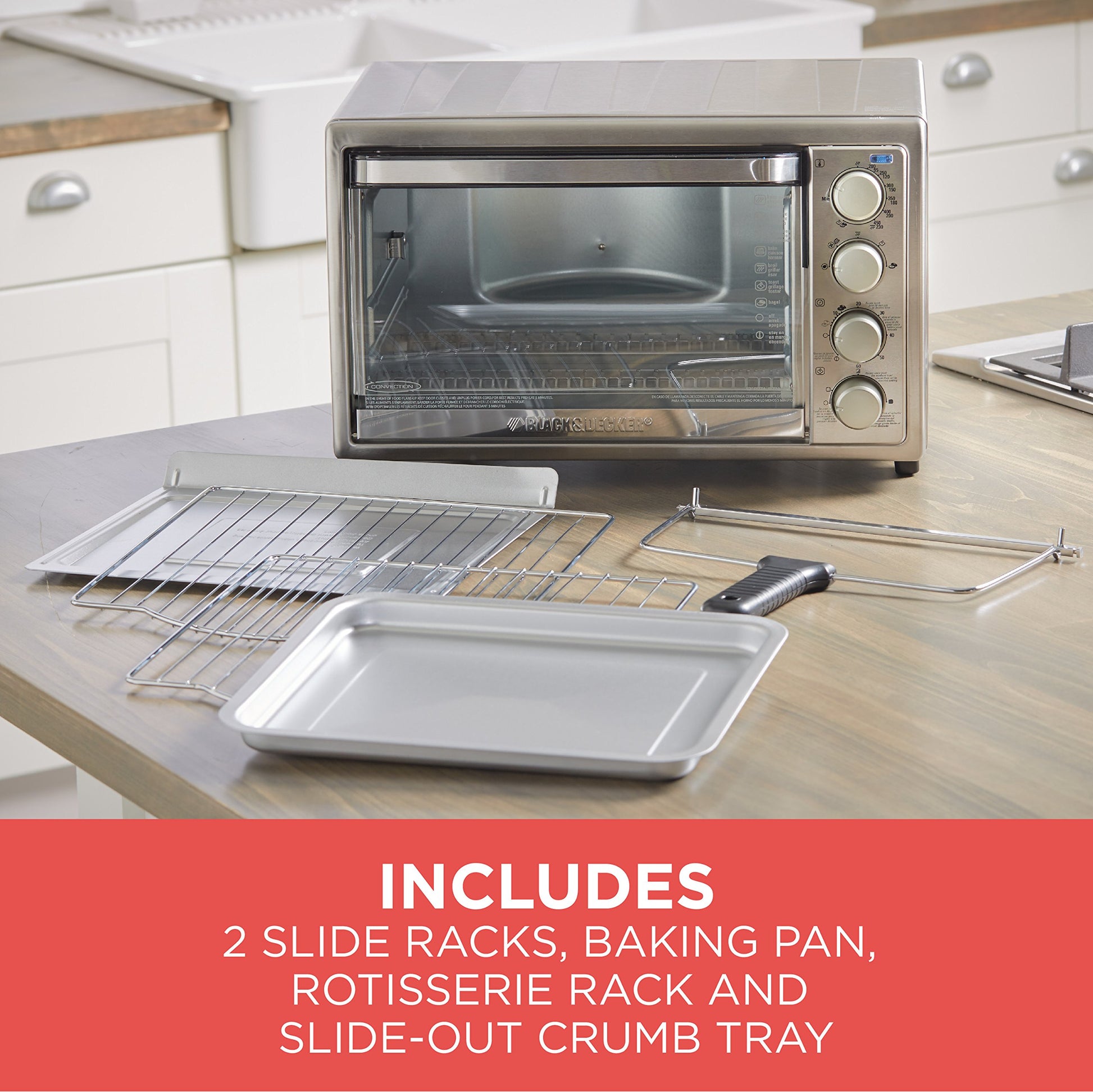 Black & Decker TO4314SSD Horno Asador, Tostador, color Plateado