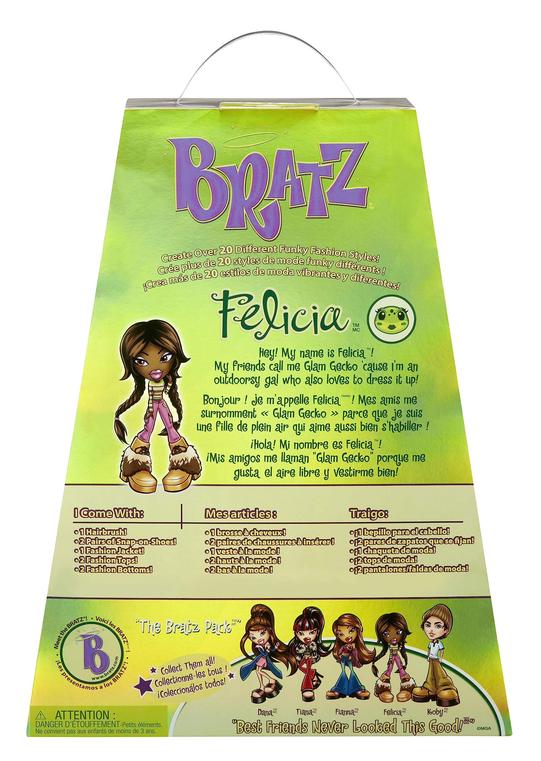 Bratz Muñeca de Moda - Felicia - Serie 3 - Muñeca, 2 Conjuntos y póster - para coleccionistas y niños y niñas Mayores de 6 años