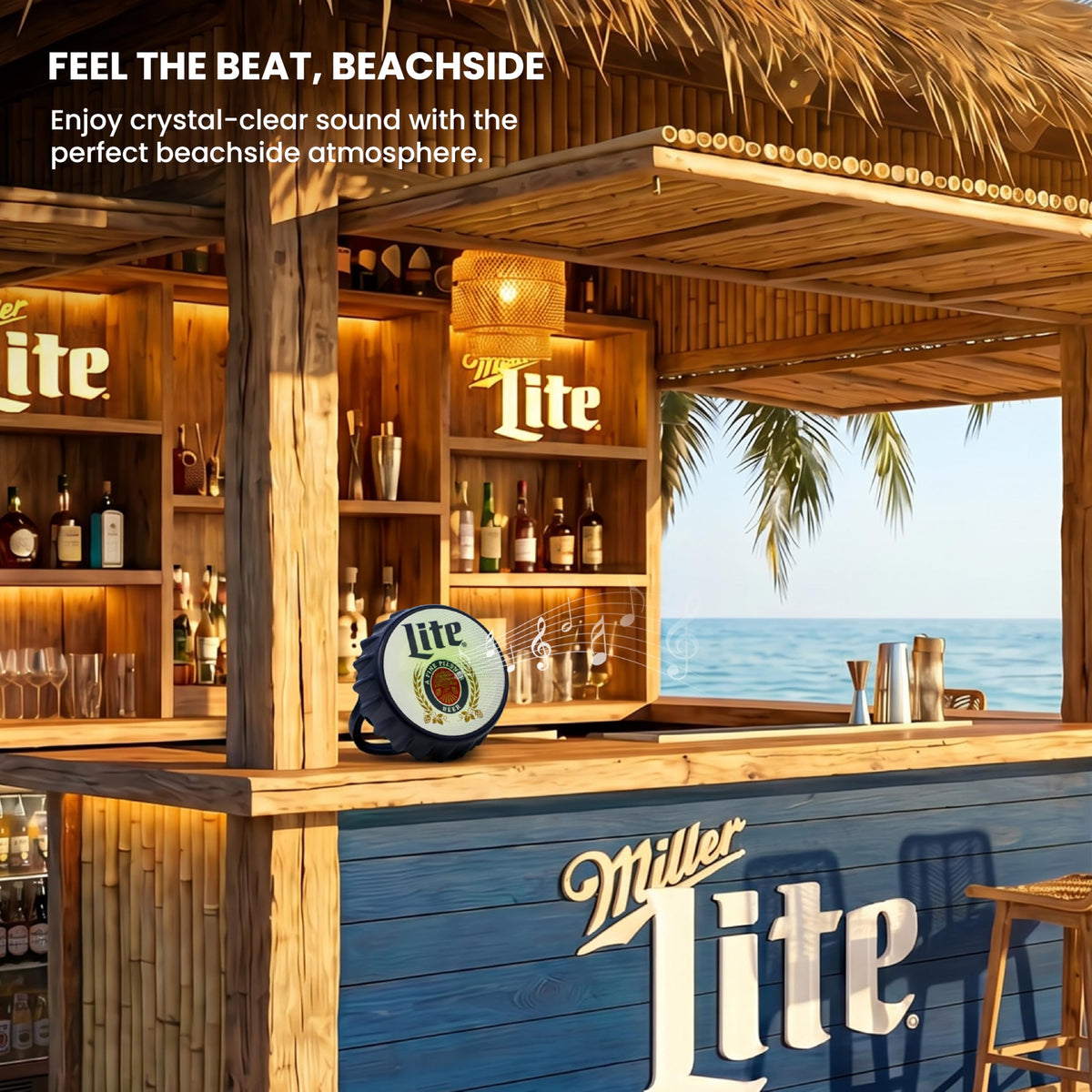 Altavoz Bluetooth Miller Lite Azul con Luz que Cambia de Color y Soporte