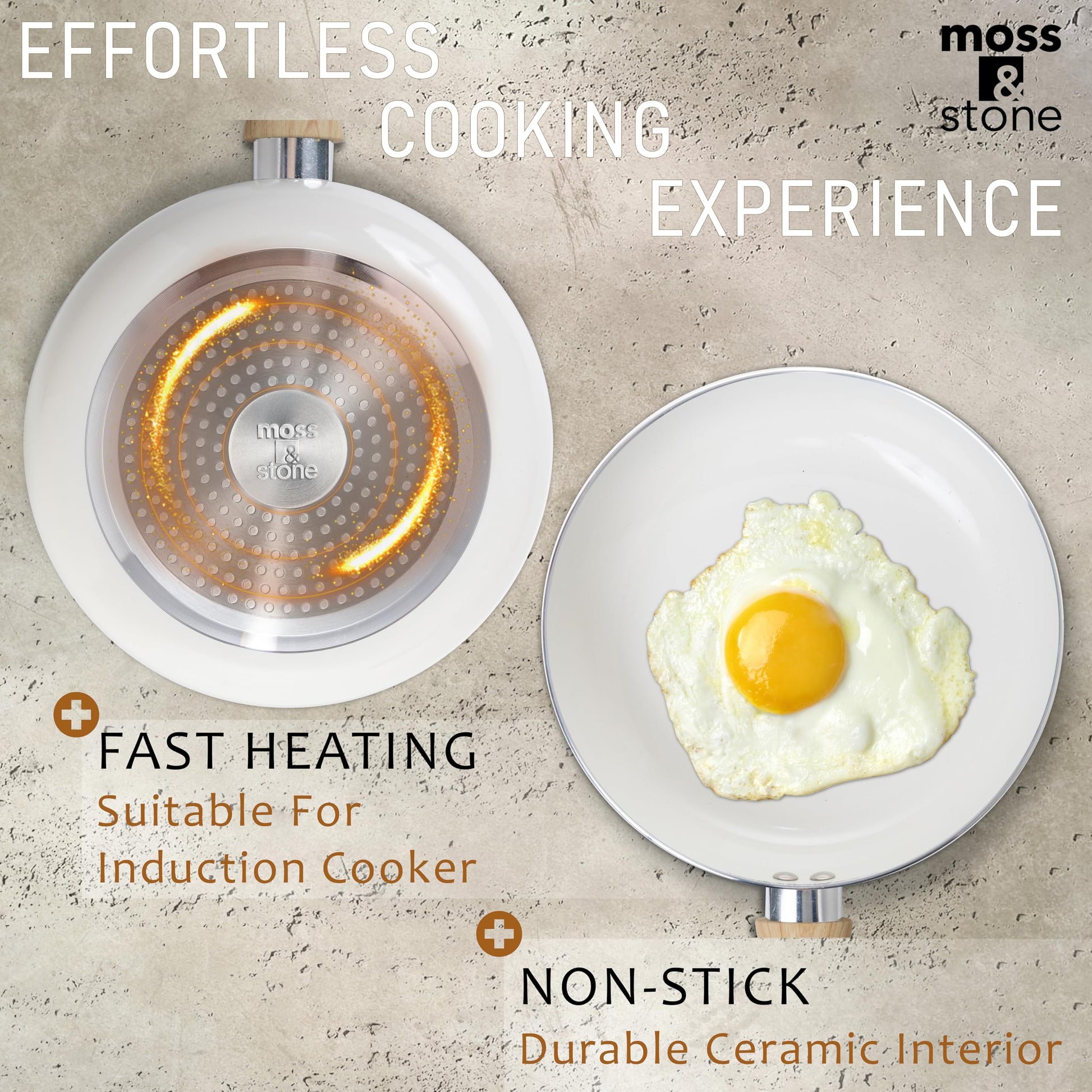 Juego de Utensilios de Cocina Moss & Stone con Tapa de Vidrio y Asas Frescas