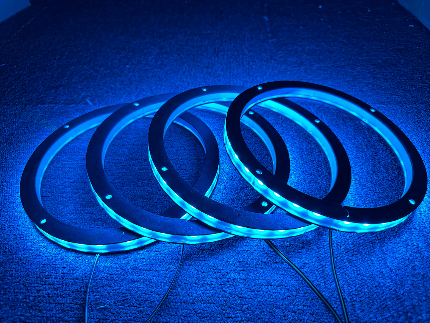 Luces LED RGB para Altavoz de Coche, Kit Decorativo Bluetooth con Control Remoto RF, 8 Pulgadas, Juego de 4