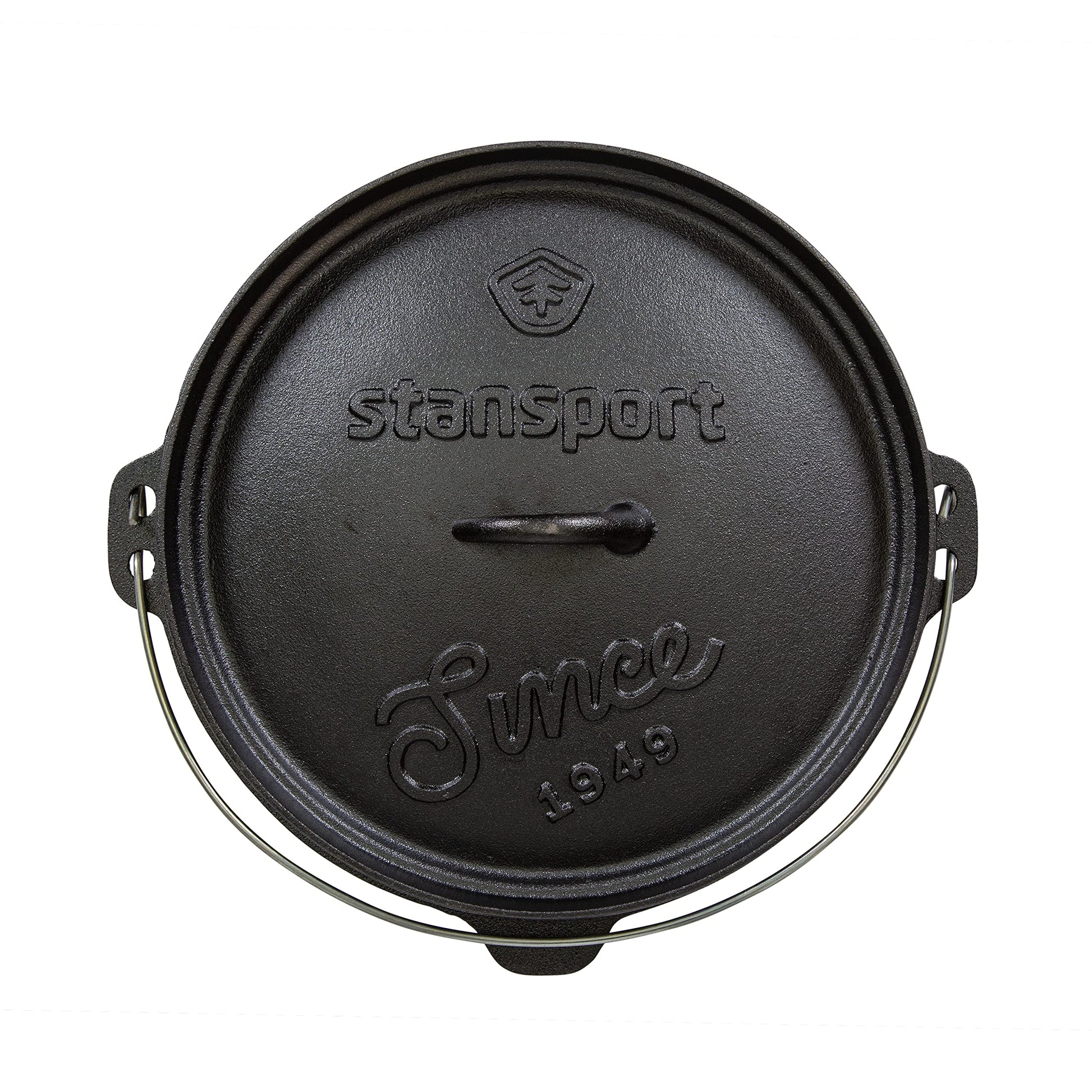 Stansport 16033 - Horno holandés de Hierro Fundido presazonado, 8 Cuartos de galón, sin Patas