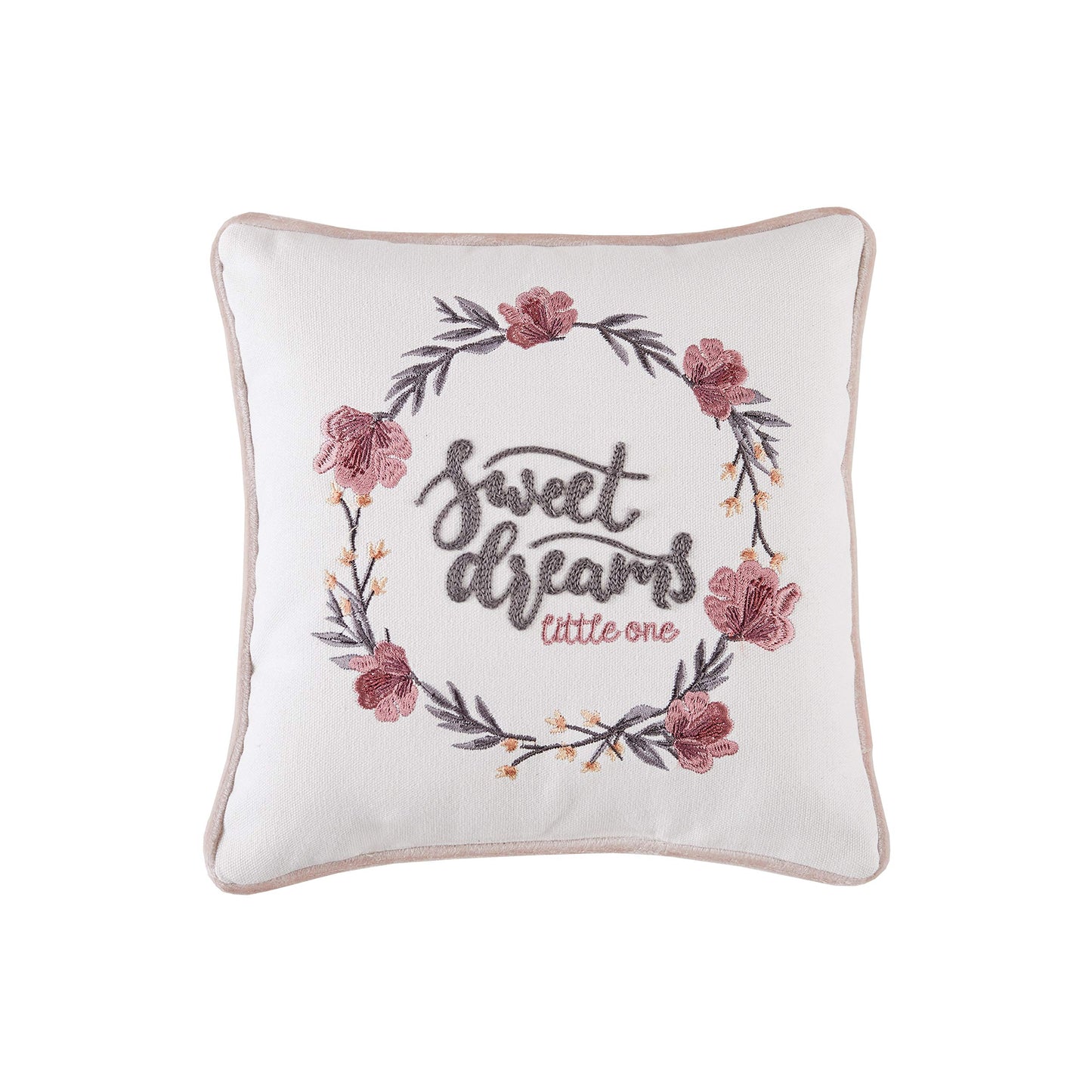 Levtex Baby - Adeline - Juego de cama para niños pequeños, color rosa, gris y blanco, diseño floral clásico, juego de 5 piezas, incluye edredón reversible, sábana bajera, sábana encimera, funda de