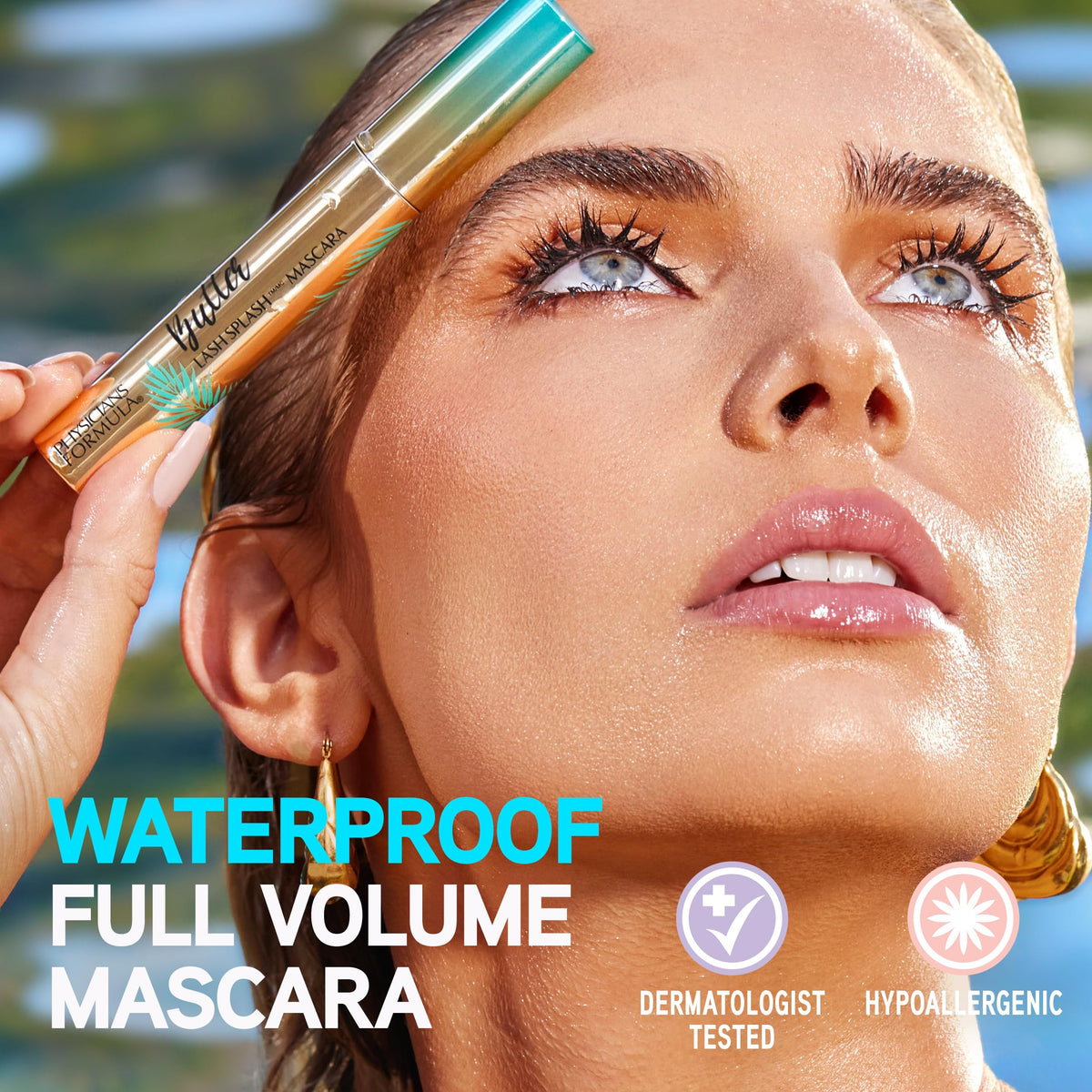 Physicians Formula Butter Lash Splash - Máscara impermeable, fórmula para construir con mantequilla de Murumuru y queratina fortalecedora de pestañas, proporciona volumen completo, elevación
