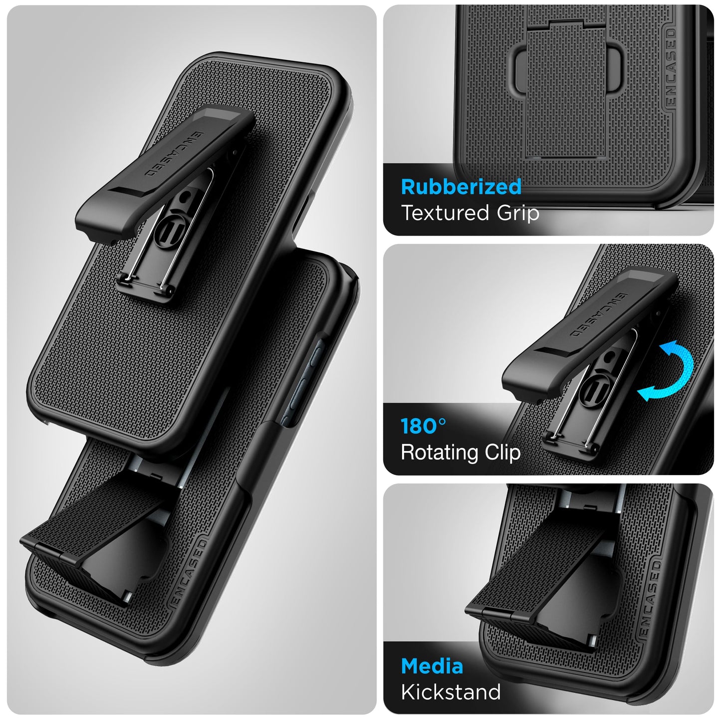 Funda con Clip de Cinturón ENCASED iPhone 16 Pro MAX con Protector de Pantalla Vidrio Templado DuraClip Series