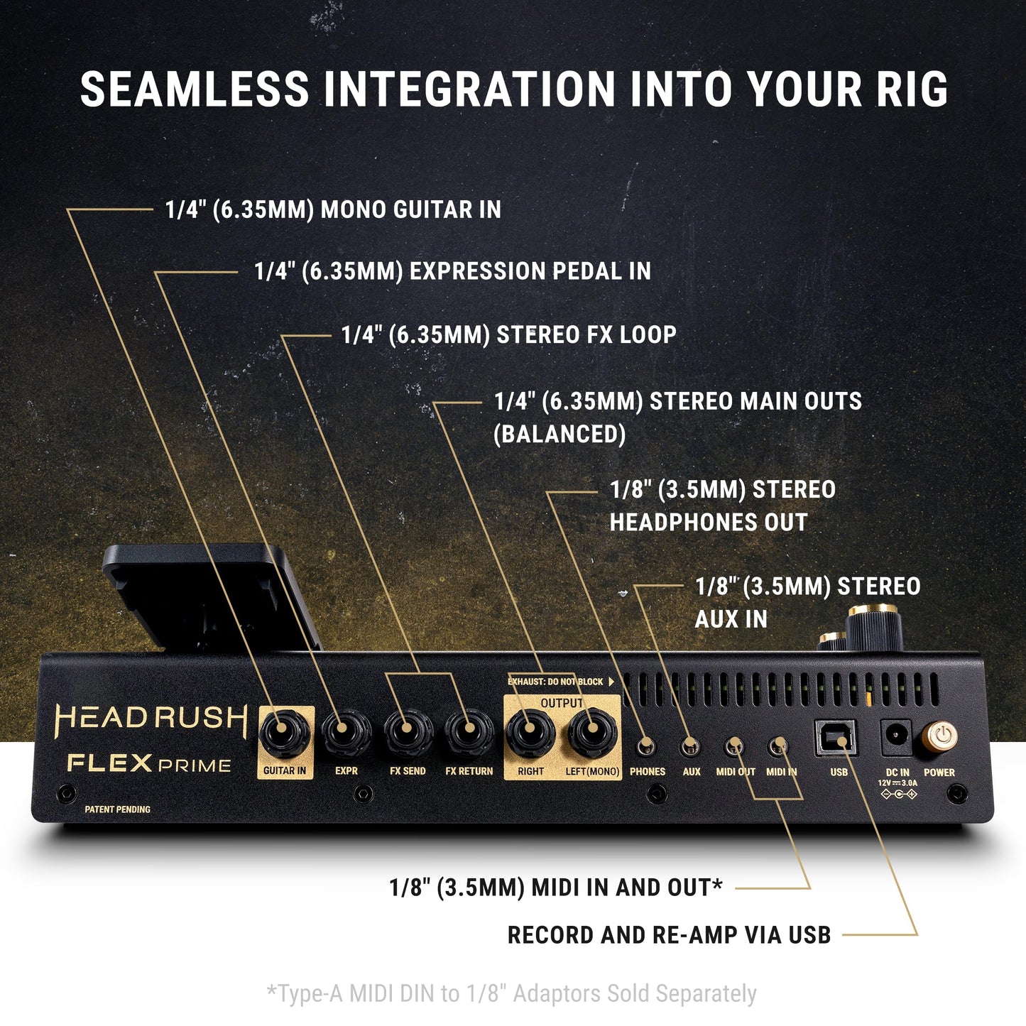 HeadRush Flex Prime - Pedal Multiefectos para Guitarra y Bajo y Procesador de Modelado de Amplis con Pantalla Táctil, Looper, WiFi, Bluetooth y USB