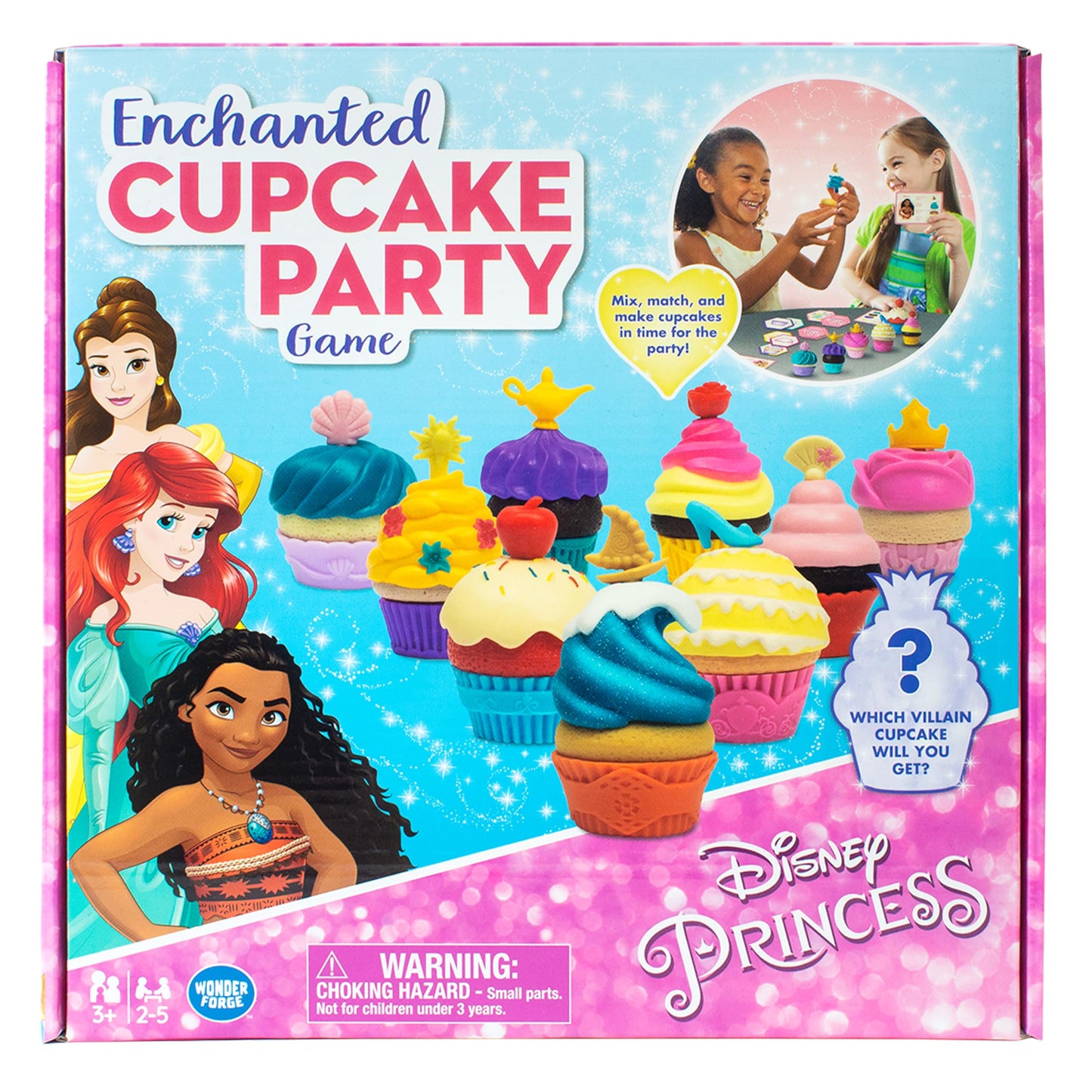 Wonder Forge Disney Princess Enchanted Cupcake Party Game para niñas y niños a Partir de 3 años. Un Divertido y rápido Juego de Fiesta Que Puedes Jugar una y Otra Vez (1088)
