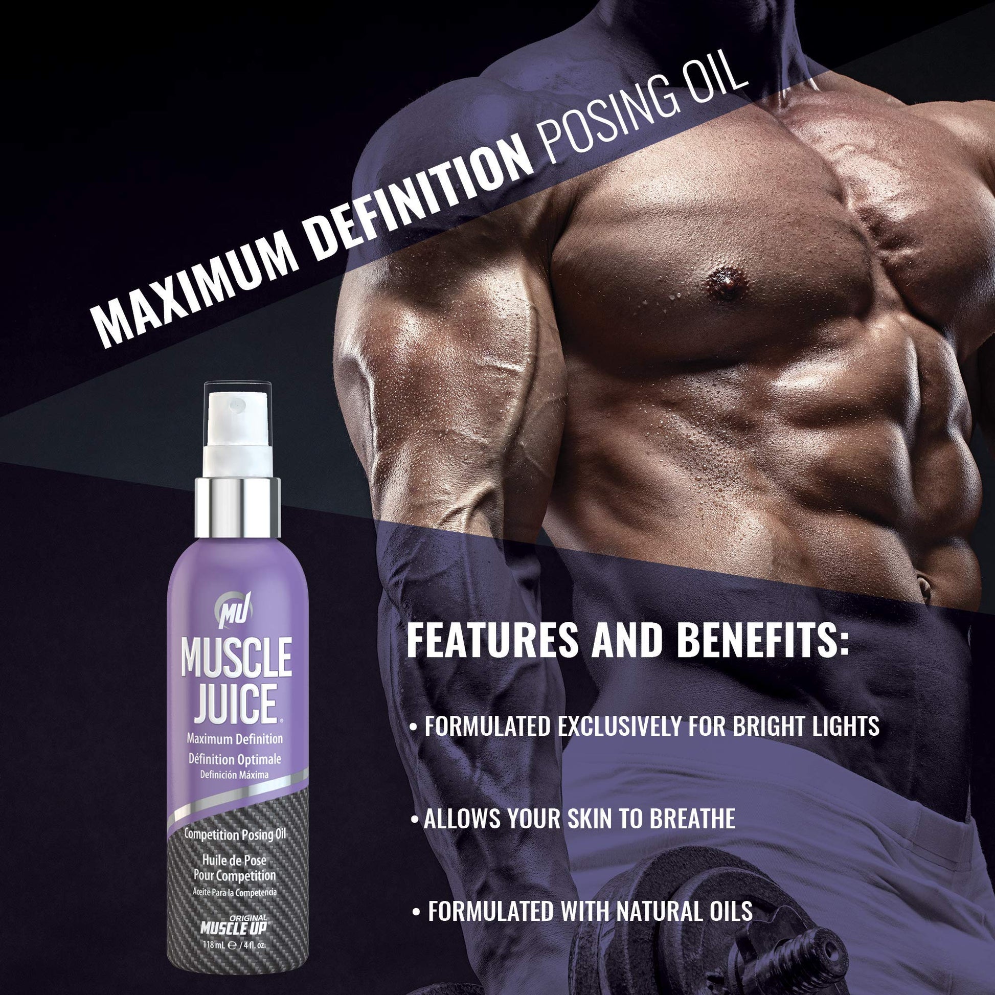 Muscle Juice Competition Posing Oil, Maximum Definition, 4 fl oz (118.5 ml)