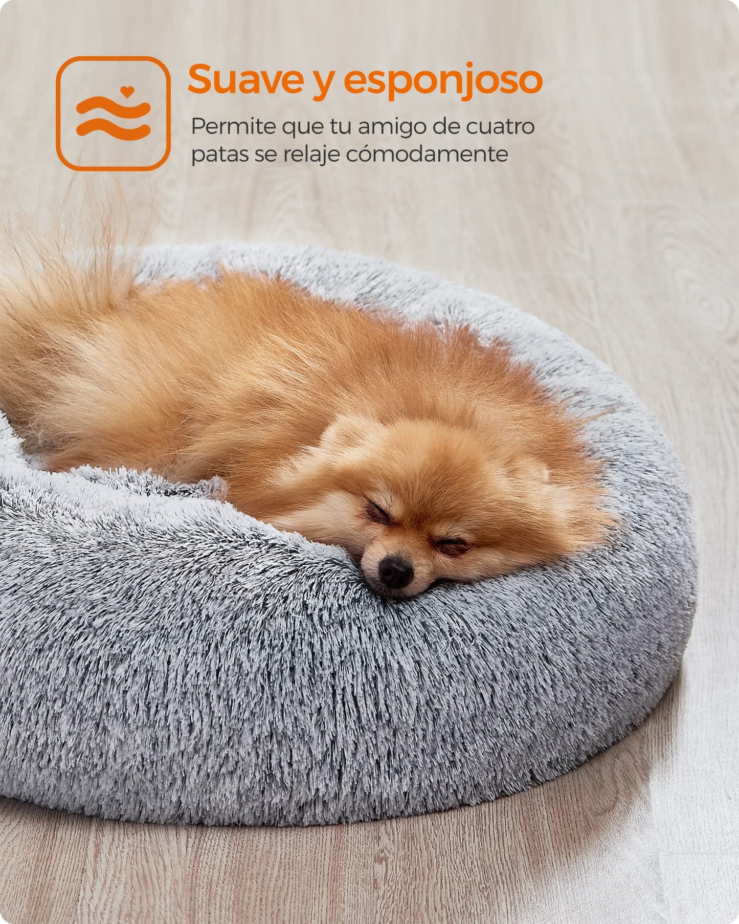 Cama de Perros Feandrea Gris Ombré con Cojín Extraíble y Lavable