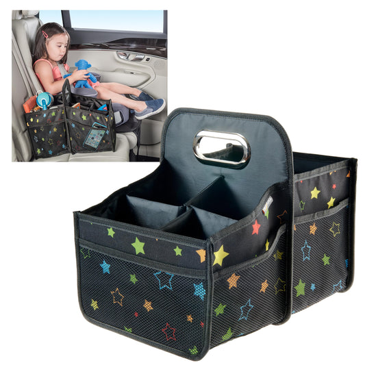 Organizador de Asiento de Coche High Road con Portavasos Negro para Niños u Conductores