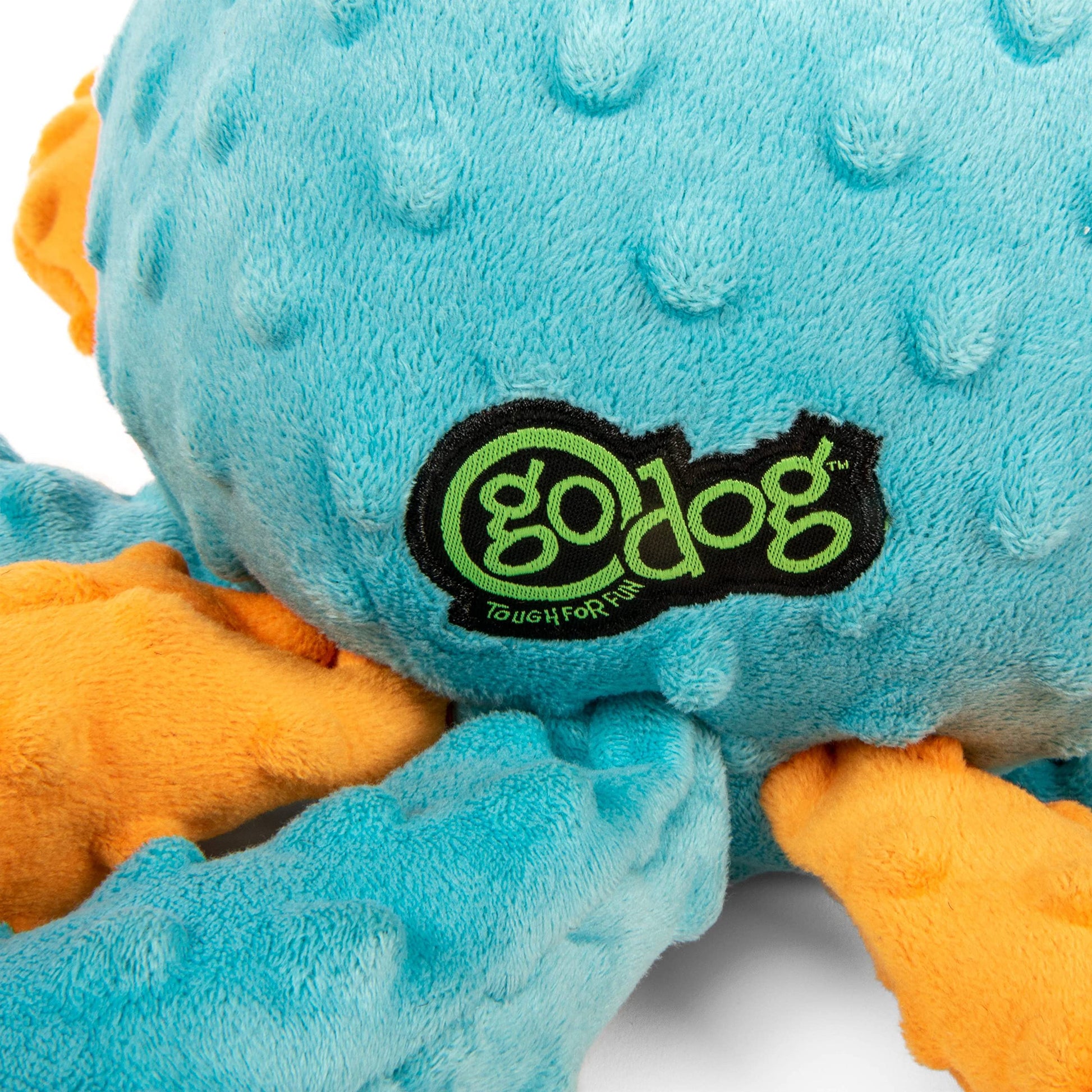 goDog Crazy Tugs - Juguete de Peluche chirriante para Perro, diseño de Pulpo chirriante, tecnolog de protección para Masticar, Multicolor, Grande