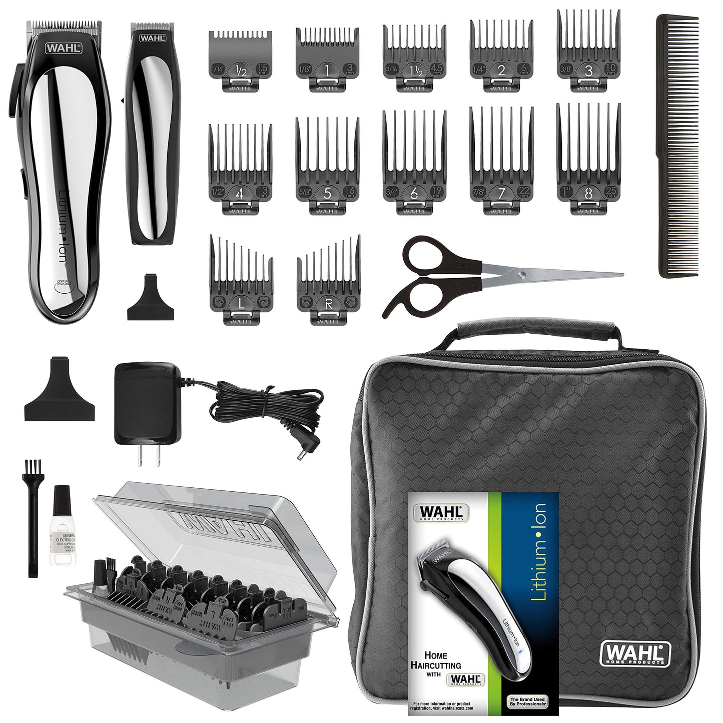 Wahl Lithium Pro Cordless Haircut & Touch Up Kit With Case (23 Pieces) Model# 79600-3301